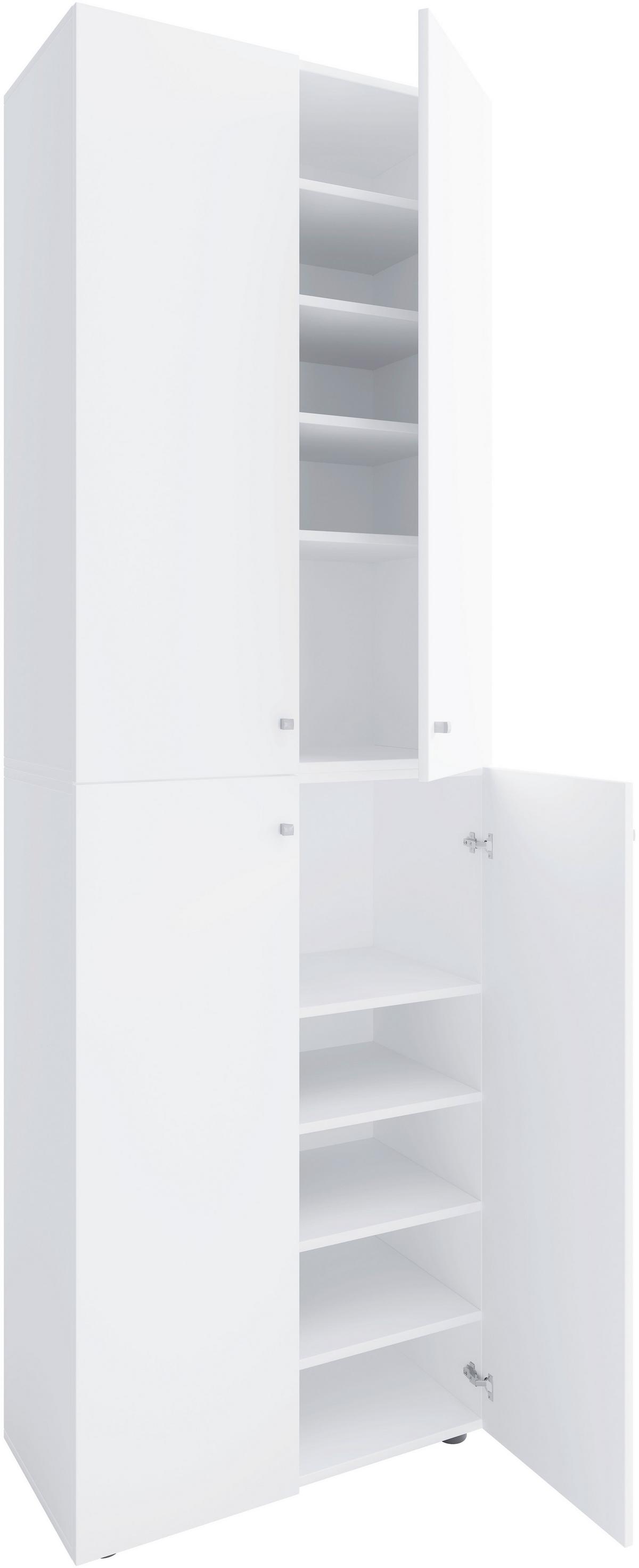 Omara Za Čevlje Lona 2xl, Bela - srebrne barve/črna, Design, umetna masa/leseni material (70/220/40cm) - MID.YOU