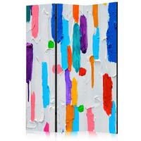 Paravan Color Matching, 3-Delni, Dvostranski - večbarvno, Basics, tekstil/les (135/172/3cm) - artgeist