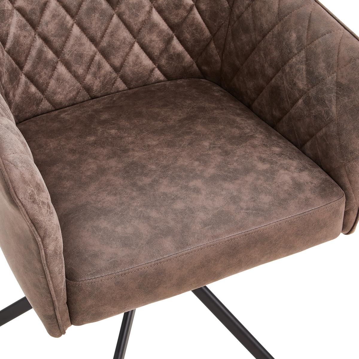 KRZESŁO Z PODŁOKIETNIKAMI LELA - czarny/brązowy, Modern, metal/drewno (61/91/58cm) - Livetastic