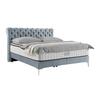 Boxspringbett Queen in Greige ca. 180x200cm - Chromfarben/Greige, KONVENTIONELL, Textil (180/200cm) - Premium Living