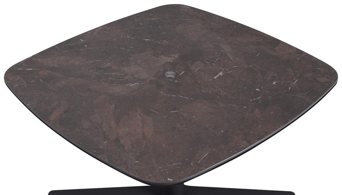 STOLIK KAWOWY NEAPOLI -EXKLUSIV- - antracytowy/ciemnobrązowy, Design, metal/szkło (80/80/47-67cm) - Novel