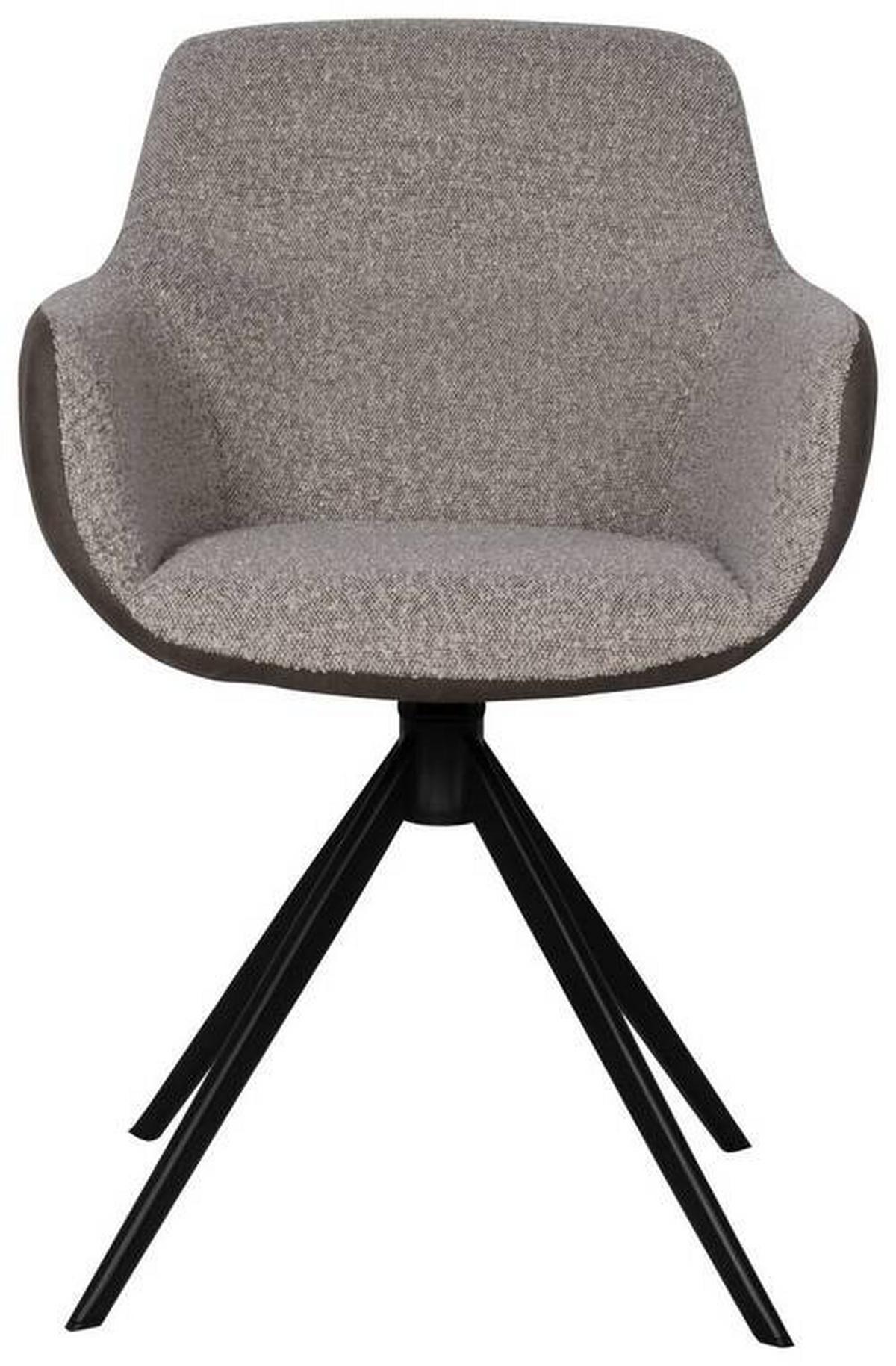 KRZESŁO Z PODŁOKIETNIKAMI FONS - kolor bagienny/greige, Design, metal/tkanina (61/85/61cm) - Valdera