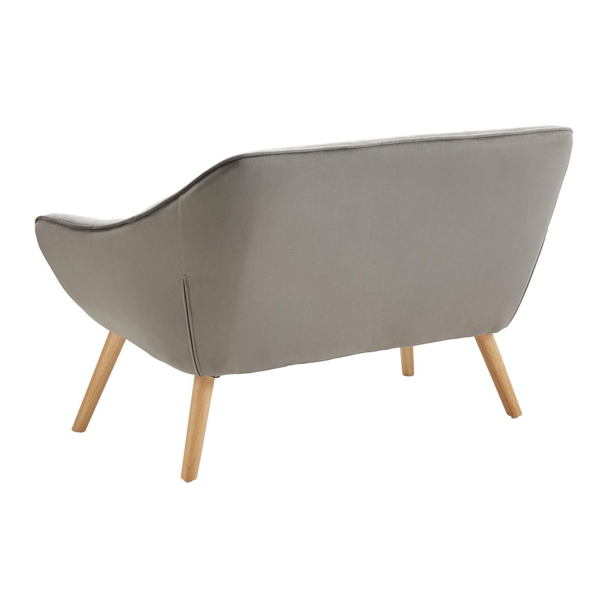 Dvosed Monique, Temno Siva, Žamet - temno siva, Moderno, tekstil/les (127/76/74,5cm) - Bessagi Home