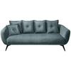 3-Sitzer-Sofa Baggio Blau Velours - Blau/Schwarz, MODERN, Holz/Textil (236/94/103cm) - Livetastic