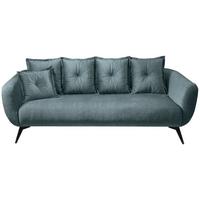 3-Sitzer-Sofa Baggio Blau Velours - Blau/Schwarz, MODERN, Holz/Textil (236/94/103cm) - Livetastic