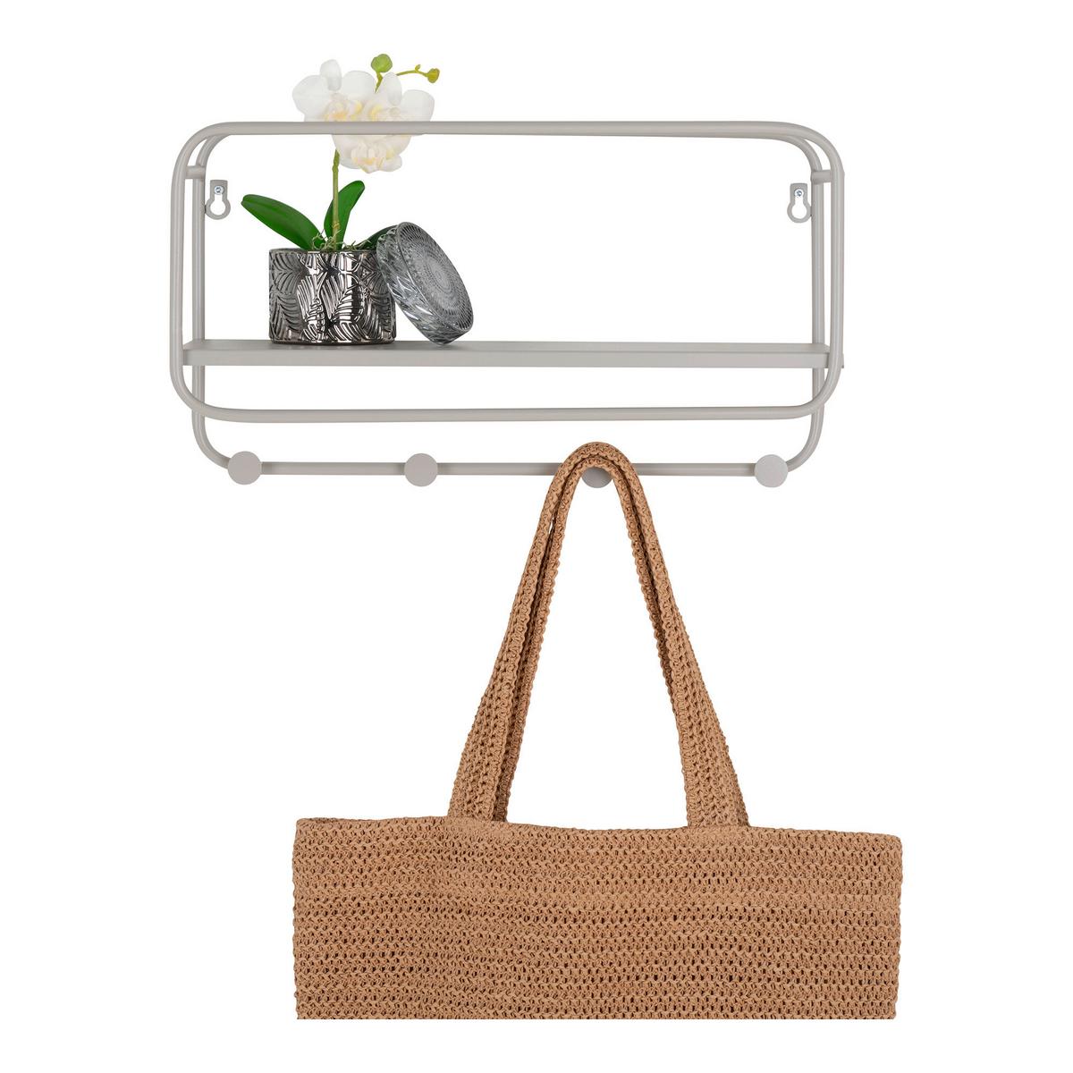 Hutablage Feira Hellgrau - Hellgrau, Basics, Metall (45/25/15cm) - MID.YOU