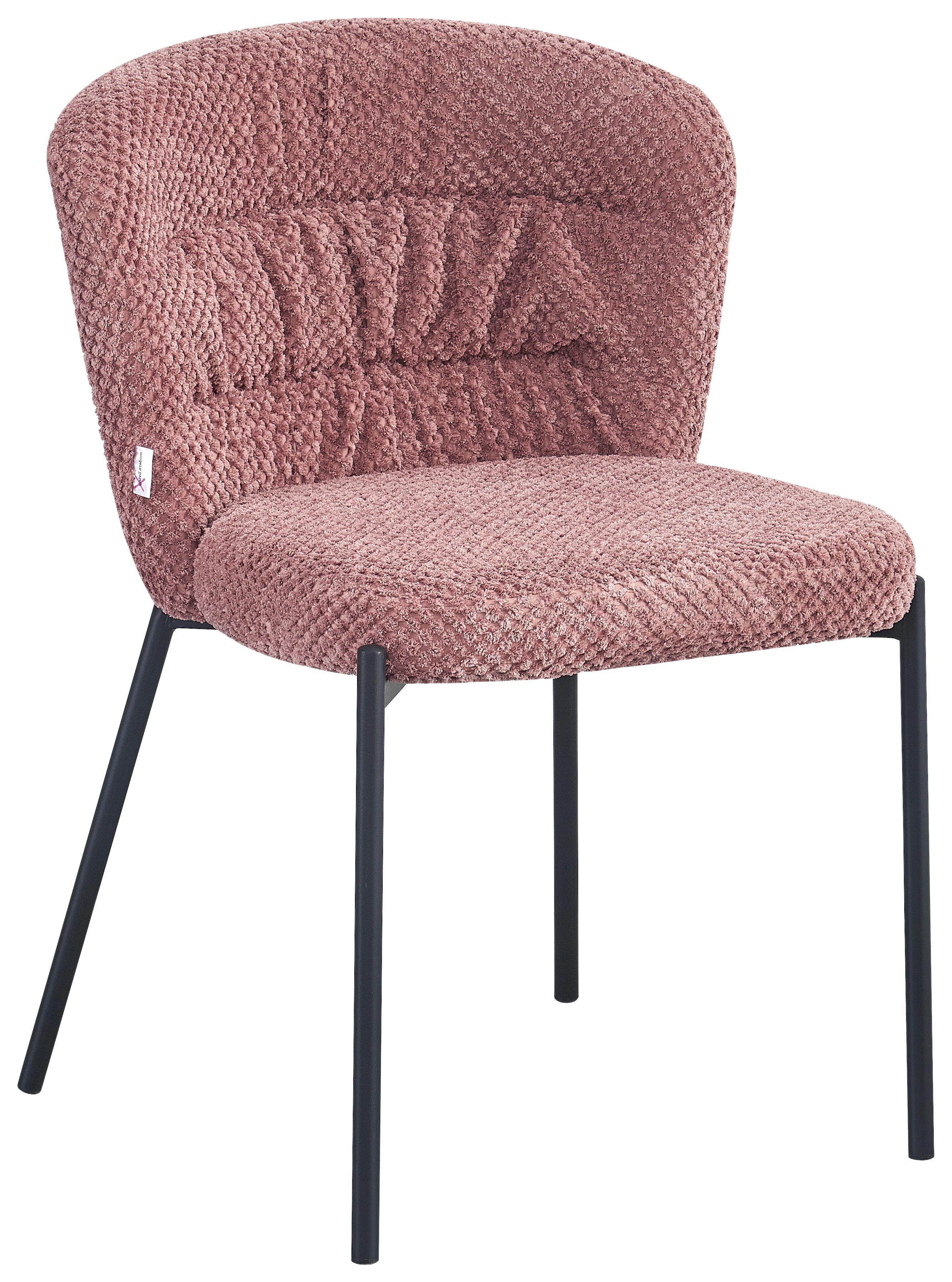 Stuhl Emily Rosa - Pink/Schwarz, LIFESTYLE, Holz/Textil (55/79/59cm) - Mömax