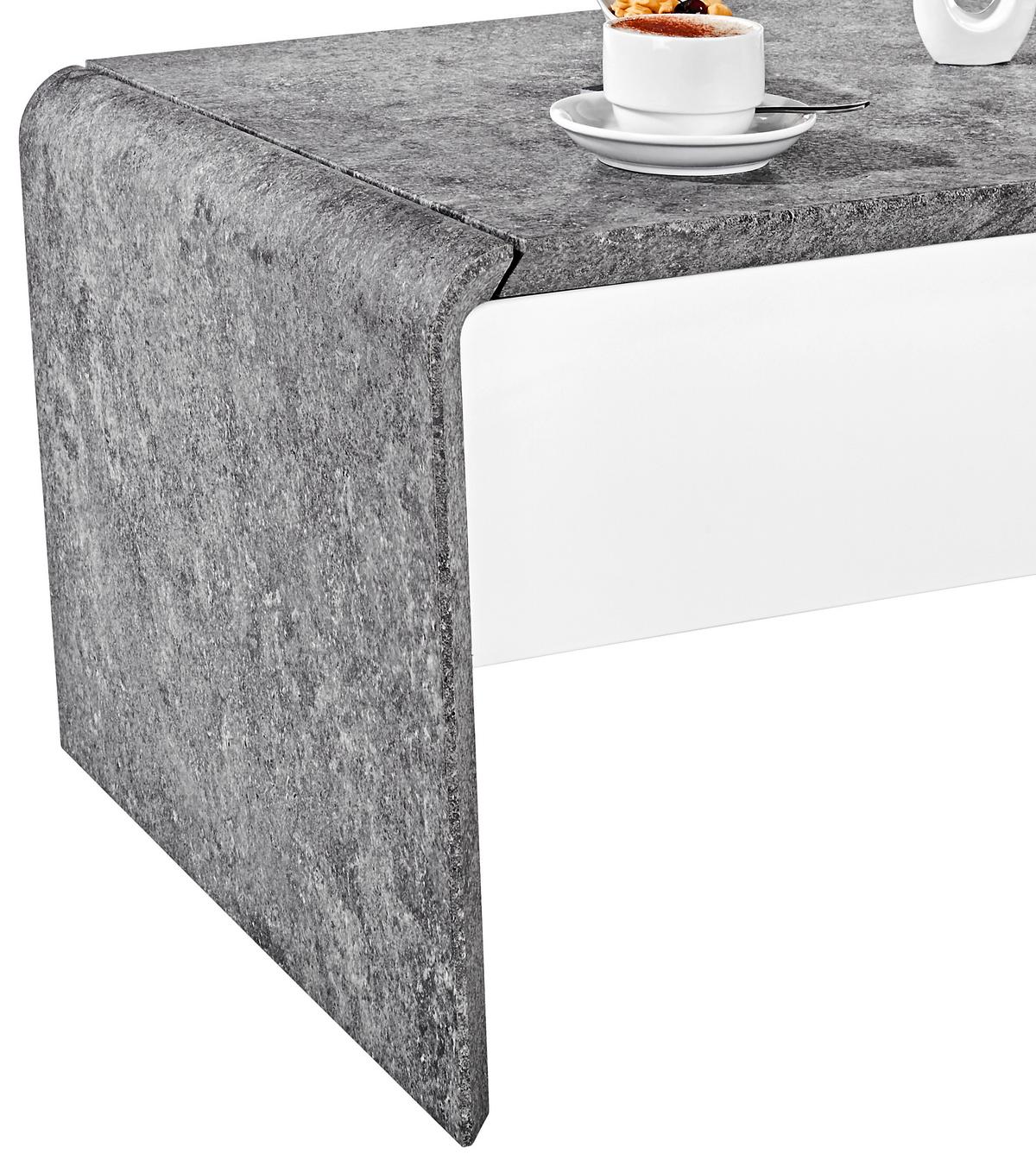 Stolić Mailand - bijela/tamno siva, Moderno, drvni materijal/metal (110/45-70,5/60cm) - Modern Living
