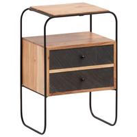 NACHTTISCH WL6.779 - Anthrazit/Schwarz, Lifestyle, Holz/Metall (40/60/30cm) - MID.YOU
