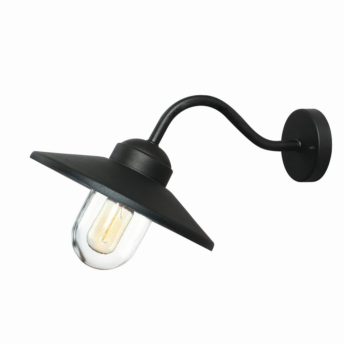 Kültéri Falilámpa Klampenborg-Bk - fekete, Konventionell, üveg/fém (42/27,5/25,5cm) - Elstead Lighting