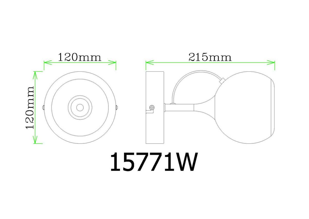 Led Zidna Svjetiljka 15771w Donovan - bijela/crni krom, Design, metal/plastika (12/21,5cm) - Globo