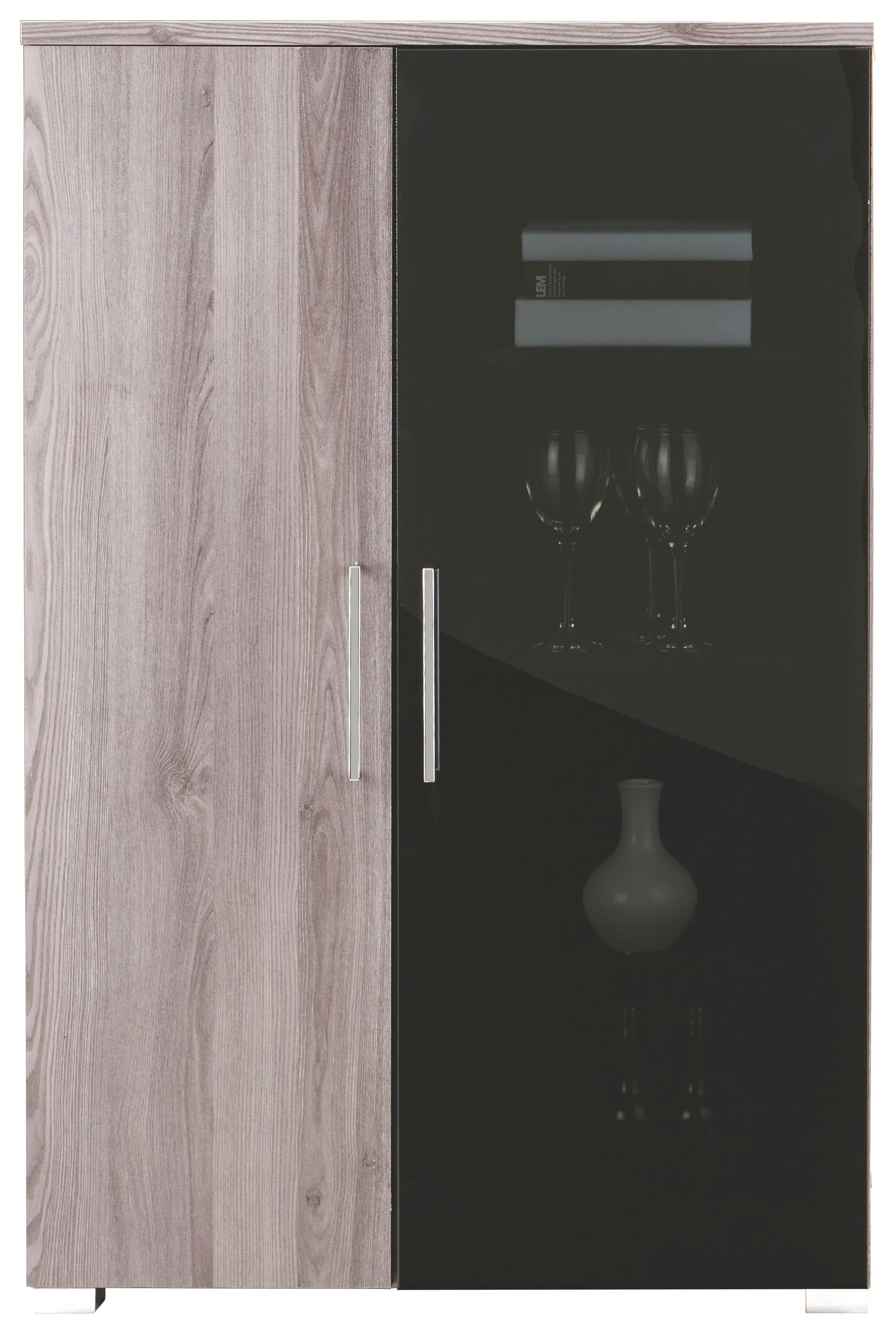 Vitrine in Lärchefarben - Chromfarben/Silberfarben, MODERN, Holzwerkstoff/Kunststoff (80/121/45cm) - Premium Living