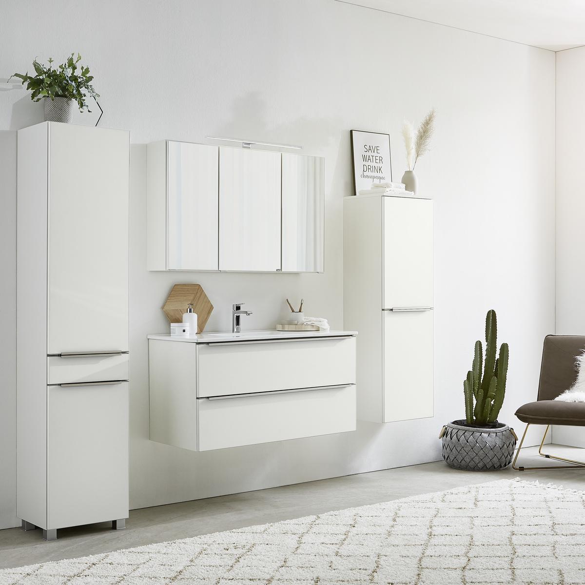 SZAFKA Z UMYWALKĄ GARDA - biały, Konventionell, kamień/materiał drewnopochodny (100cm) - Xora