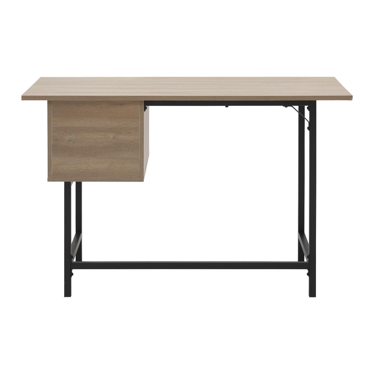 Schreibtisch Donetta Walnuss MDF ca. 120x60 cm - Walnussfarben/Schwarz, MODERN, Kunststoff/Metall (120/60/75cm) - Bessagi Home
