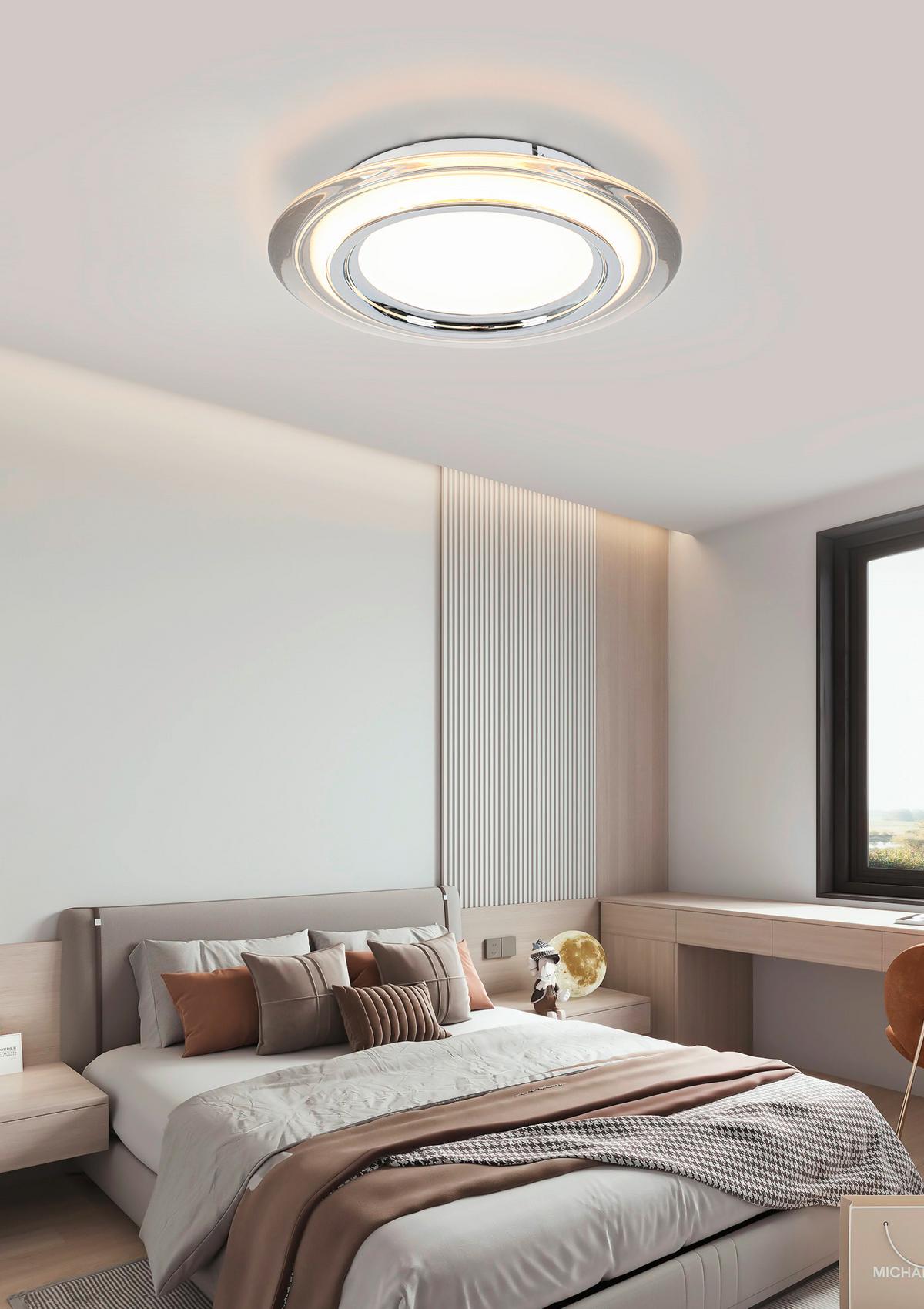 LAMPA SUFITOWA LED MACON - biały/przezroczysty, Design, tworzywo sztuczne/metal (35/6cm) - Novel