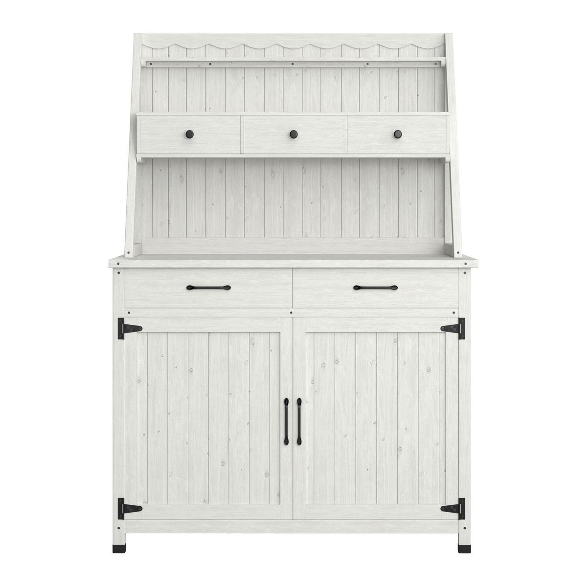 Gartenschrank Liana Weiß Echtholz - Schwarz/Weiß, MODERN, Holz/Metall (113/164/47cm) - Bessagi Garden