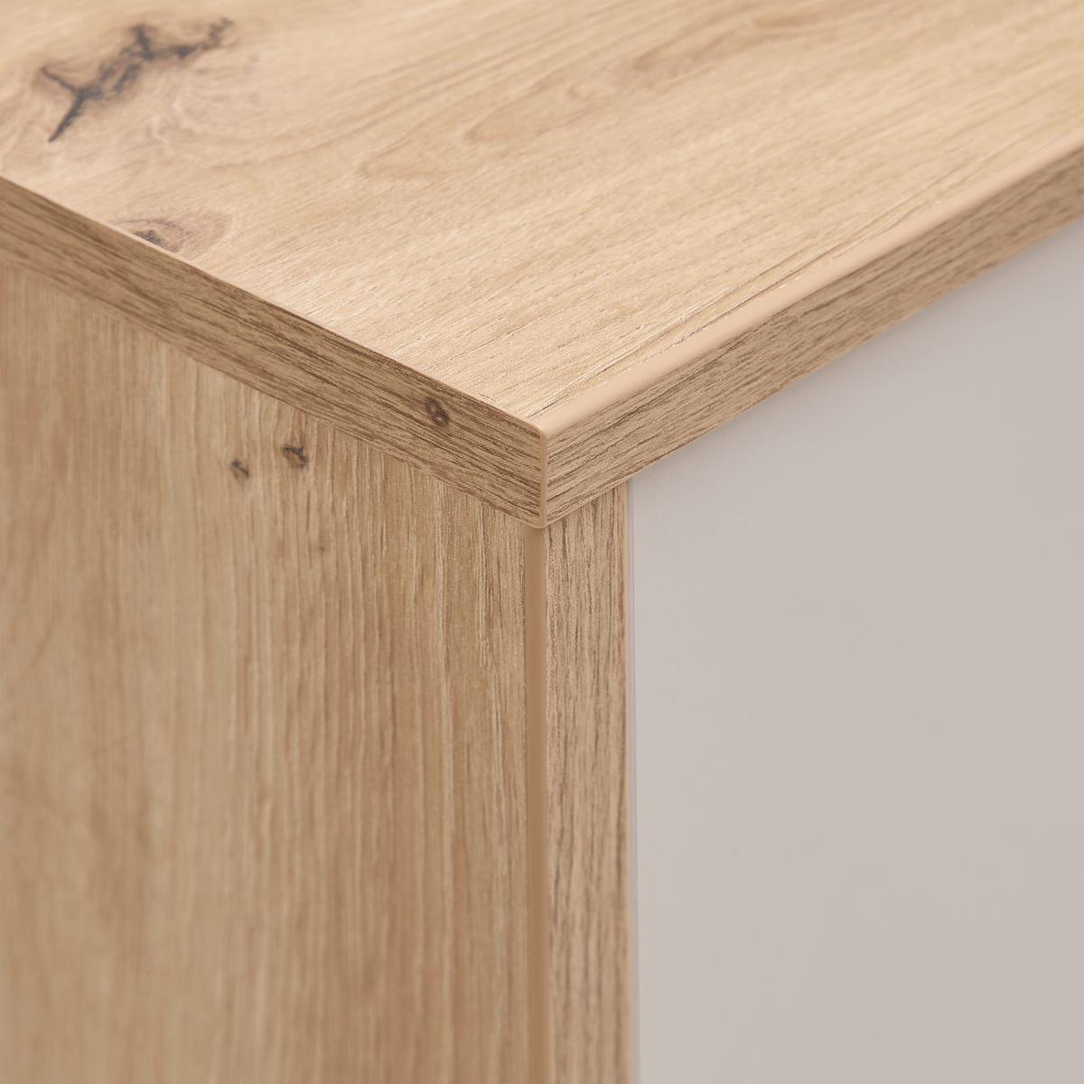 TV-Element Cremona Kaschmir/Eiche Artisan - Kaschmir/Schwarz, MODERN, Glas/Holzwerkstoff (210/55/45cm) - Premium Living