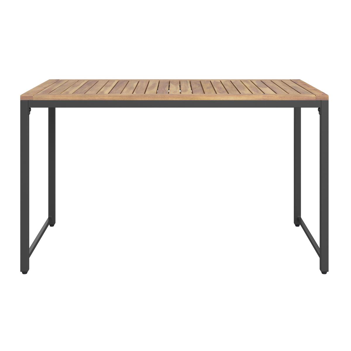 STÓŁ OGRODOWY ARGOS - kolor naturalny/czarny, Modern, metal/drewno (120/65/70cm) - Ambia Garden