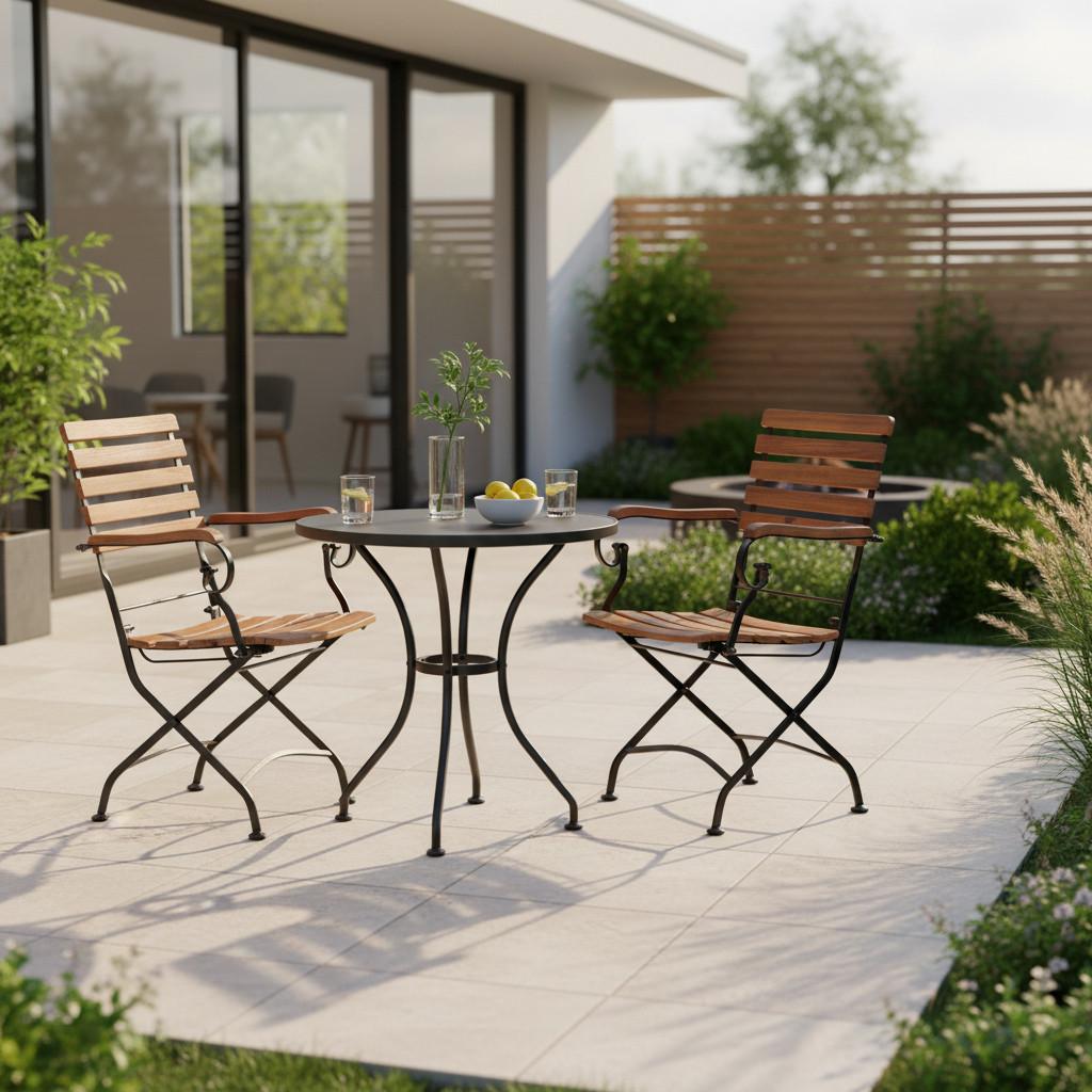 Gartensessel-Set Lindau 2er-Set Akazie Echtholz/Metall - Anthrazit/Akaziefarben, Basics, Holz/Metall (55/89/58cm) - Gardenson