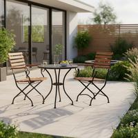 Gartensessel-Set Lindau 2er-Set Akazie Echtholz/Metall - Anthrazit/Akaziefarben, Basics, Holz/Metall (55/89/58cm) - Gardenson