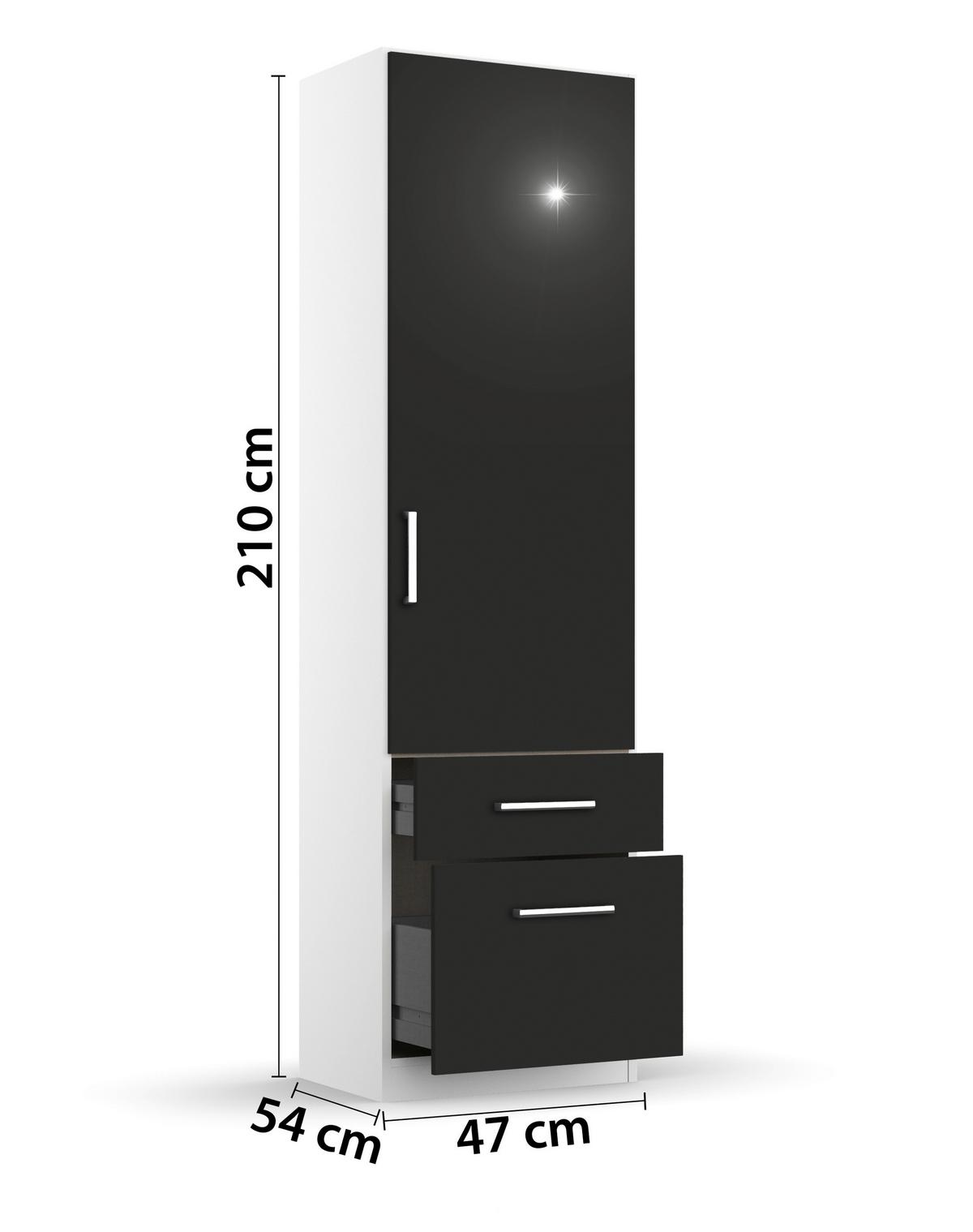 Ormar S Klasičnim Vratima Berlin - bijela/siva, Moderno, drvni materijal/plastika (47/210/54cm) - Modern Living