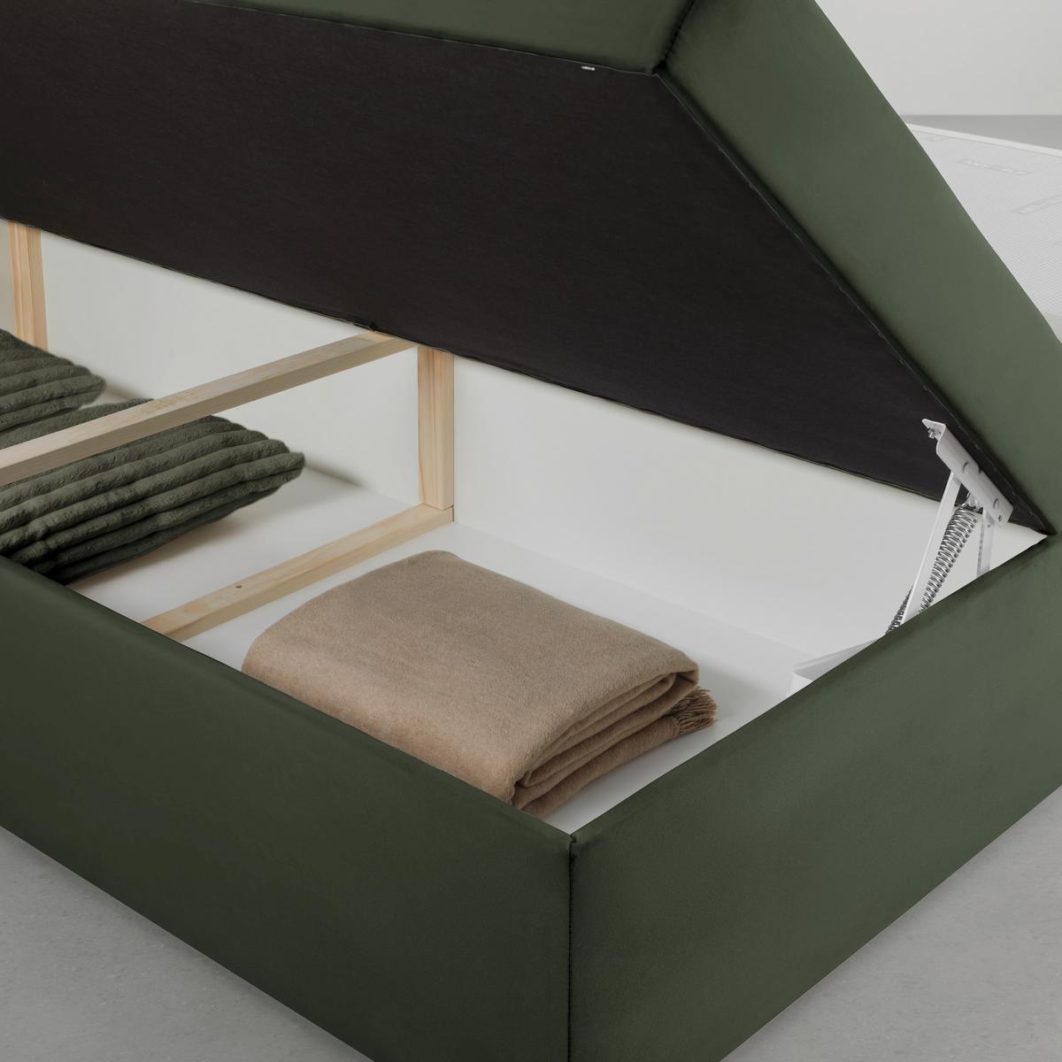 Boxspringbett Rossa in Olivgrün ca. 180x200cm - Schwarz/Olivgrün, KONVENTIONELL, Holzwerkstoff/Kunststoff (180/200cm) - Mömax