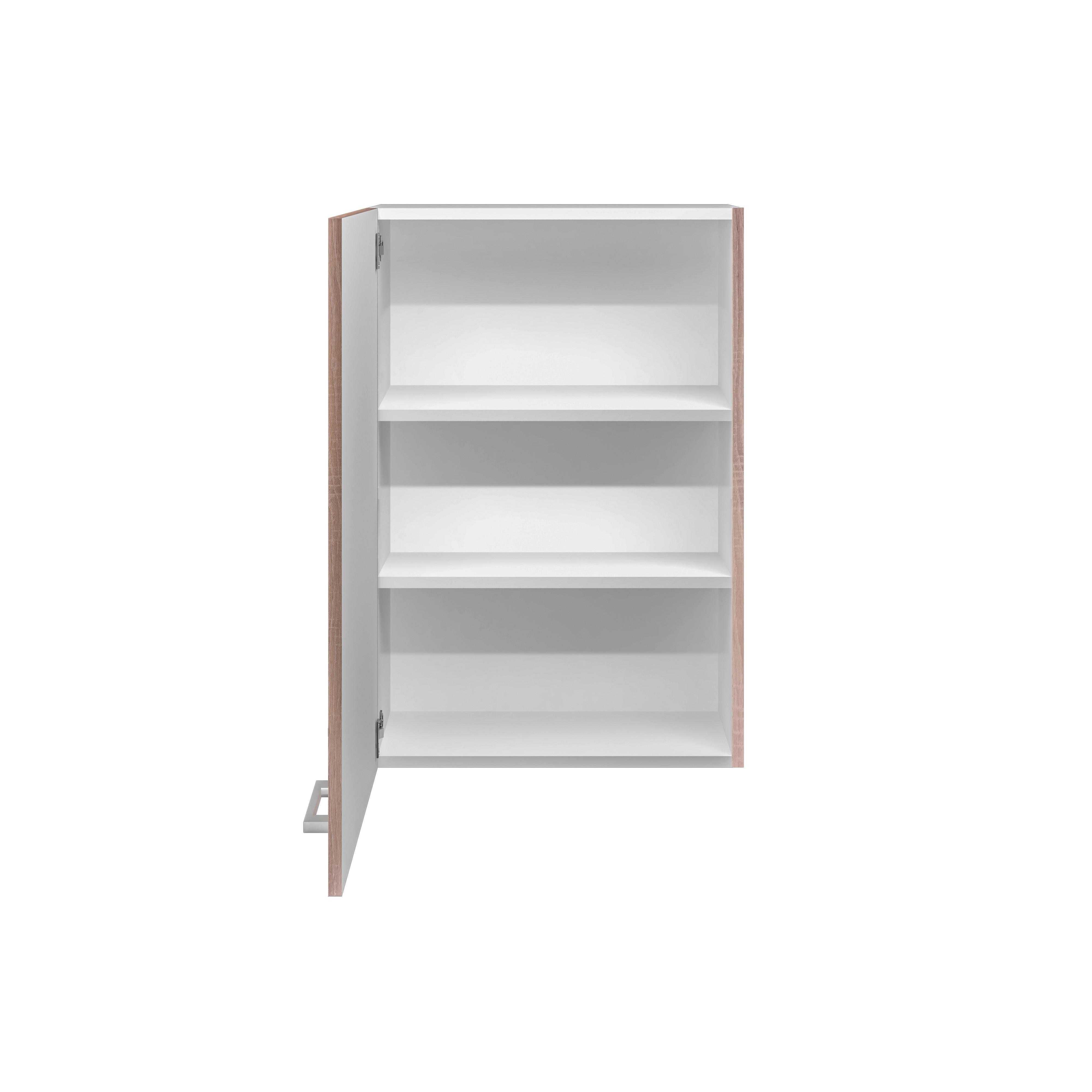 Kuhinjska Zgornja Omarica Samoa, Barva Hrasta - bela/barve aluminija, Konvencionalno, umetna masa/leseni material (60/89/32cm) - FlexWell