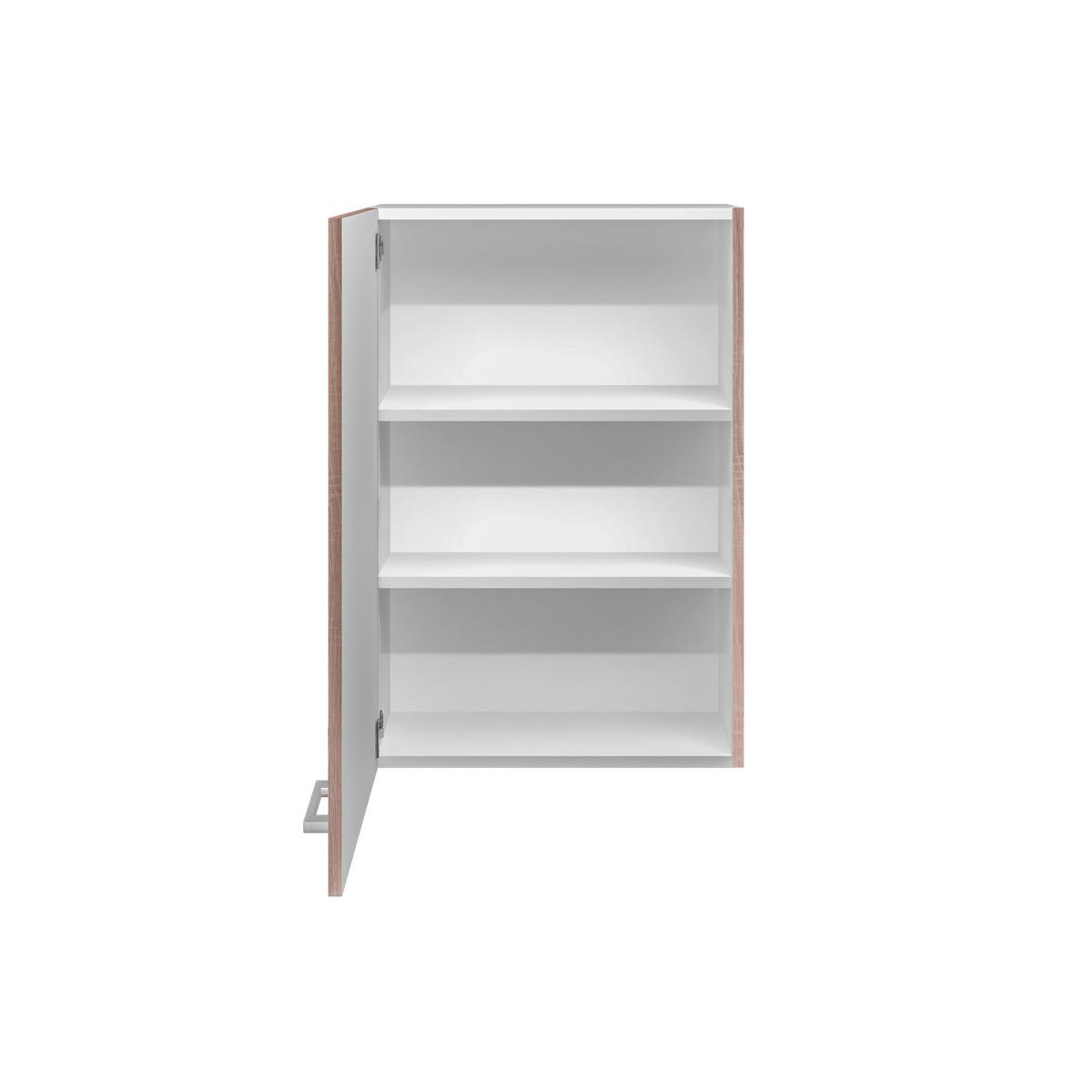 Kuhinjska Zgornja Omarica Samoa, Barva Hrasta - bela/barve aluminija, Konvencionalno, umetna masa/leseni material (60/89/32cm) - FlexWell