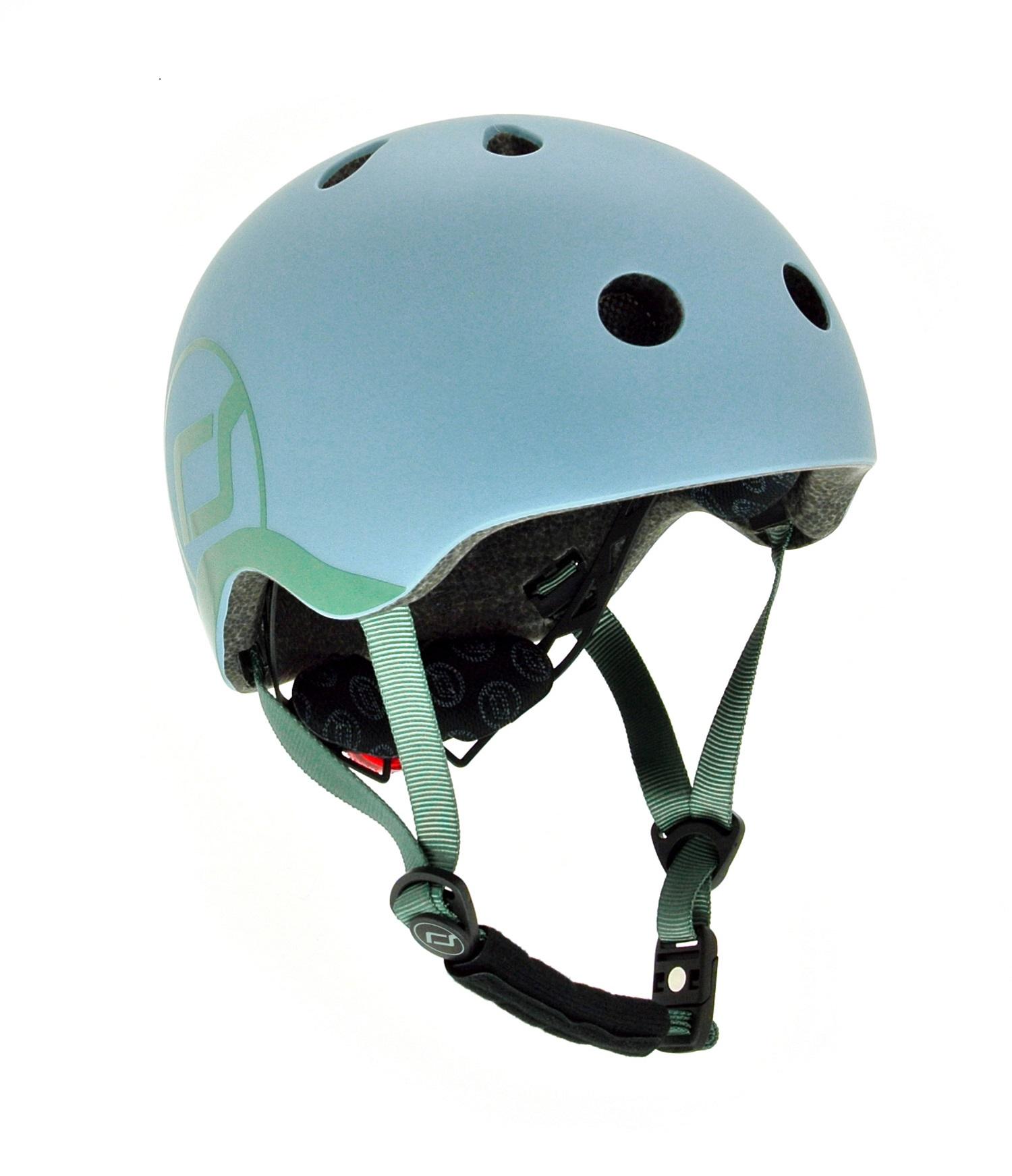KASK DLA DZIECI 96322 - niebieski/ciemnozielony, Trend, tworzywo sztuczne/tkanina (XXS-Snull) - Scoot and Ride