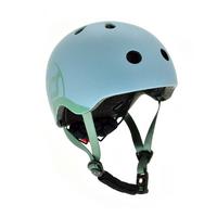 KASK DLA DZIECI 96322 - niebieski/ciemnozielony, Trend, tworzywo sztuczne/tkanina (XXS-Snull) - Scoot and Ride