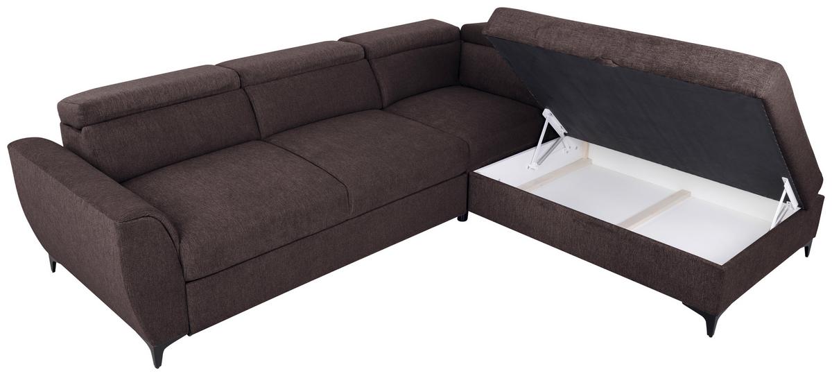 Kutna Garnitura Lapis - tamno smeđa/crna, Konvencionalno, tekstil/metal (255/217cm) - Modern Living