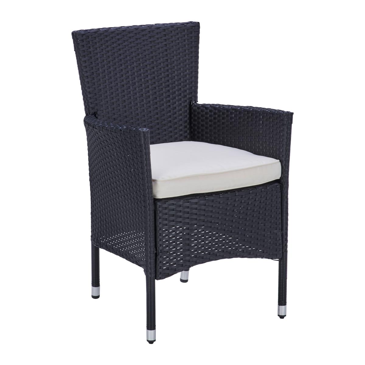 Vrtna Garnitura Mailand, Črna, Krem, 7-Delni Set - črna/krem barve, Moderno, kovina/umetna masa (150/75/90cm) - Beldano