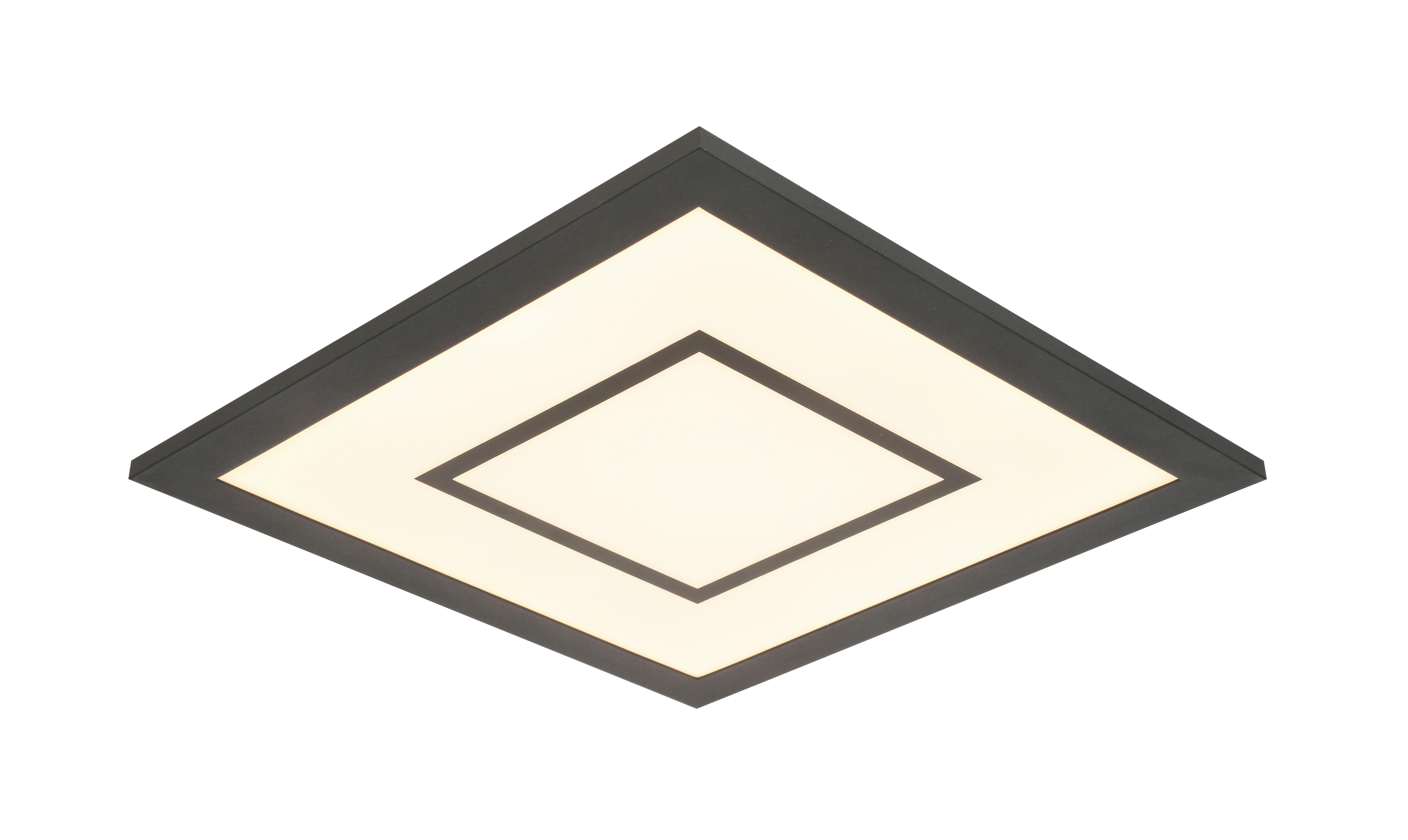 LED-Deckenleuchte Prem in Schwarz max. 12 Watt - Schwarz, MODERN, Kunststoff/Metall (30/30/5,5cm) - Modern Living