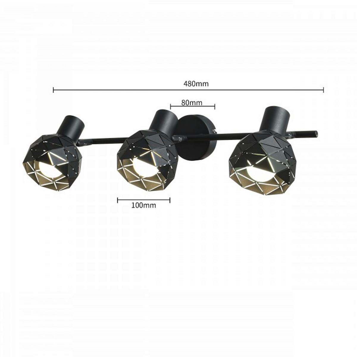 Strahler Lp-8069/2ws Reus - Schwarz, Konventionell, Metall (17/48/10cm)