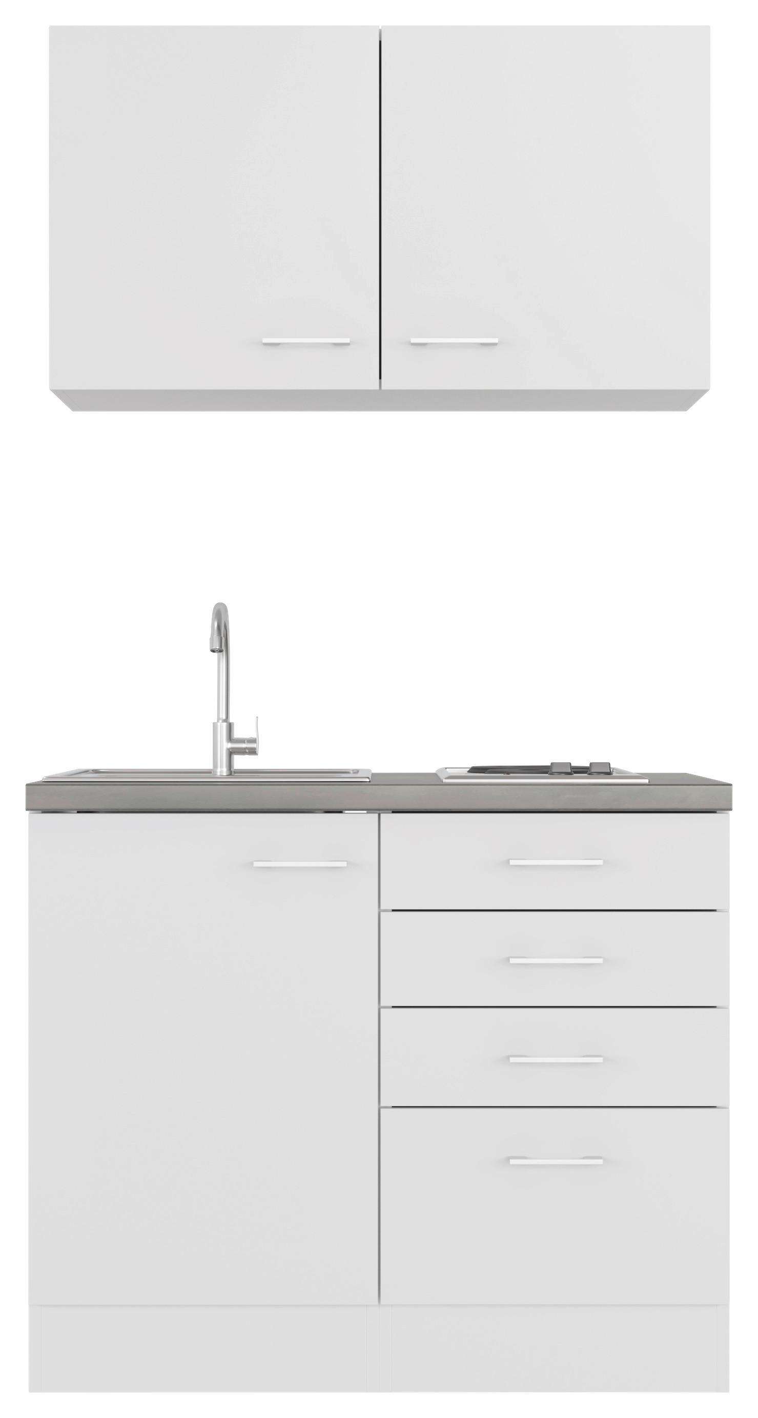 Majhna Kuhinja Z Aparati Lucca, Bela - bela/barve aluminija, Moderno, umetna masa/leseni material (100cm) - FlexWell