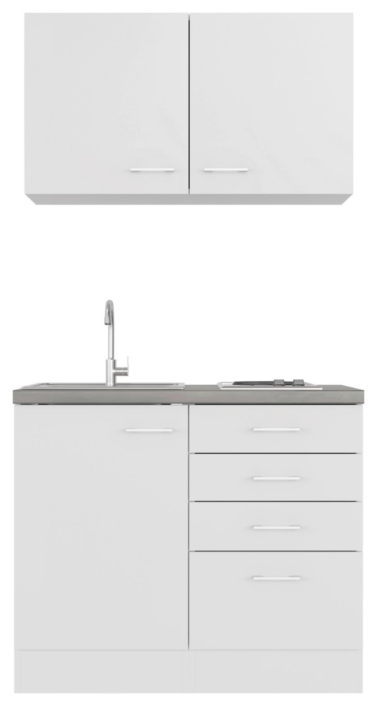 Majhna Kuhinja Z Aparati Lucca, Bela - bela/barve aluminija, Moderno, umetna masa/leseni material (100cm) - FlexWell