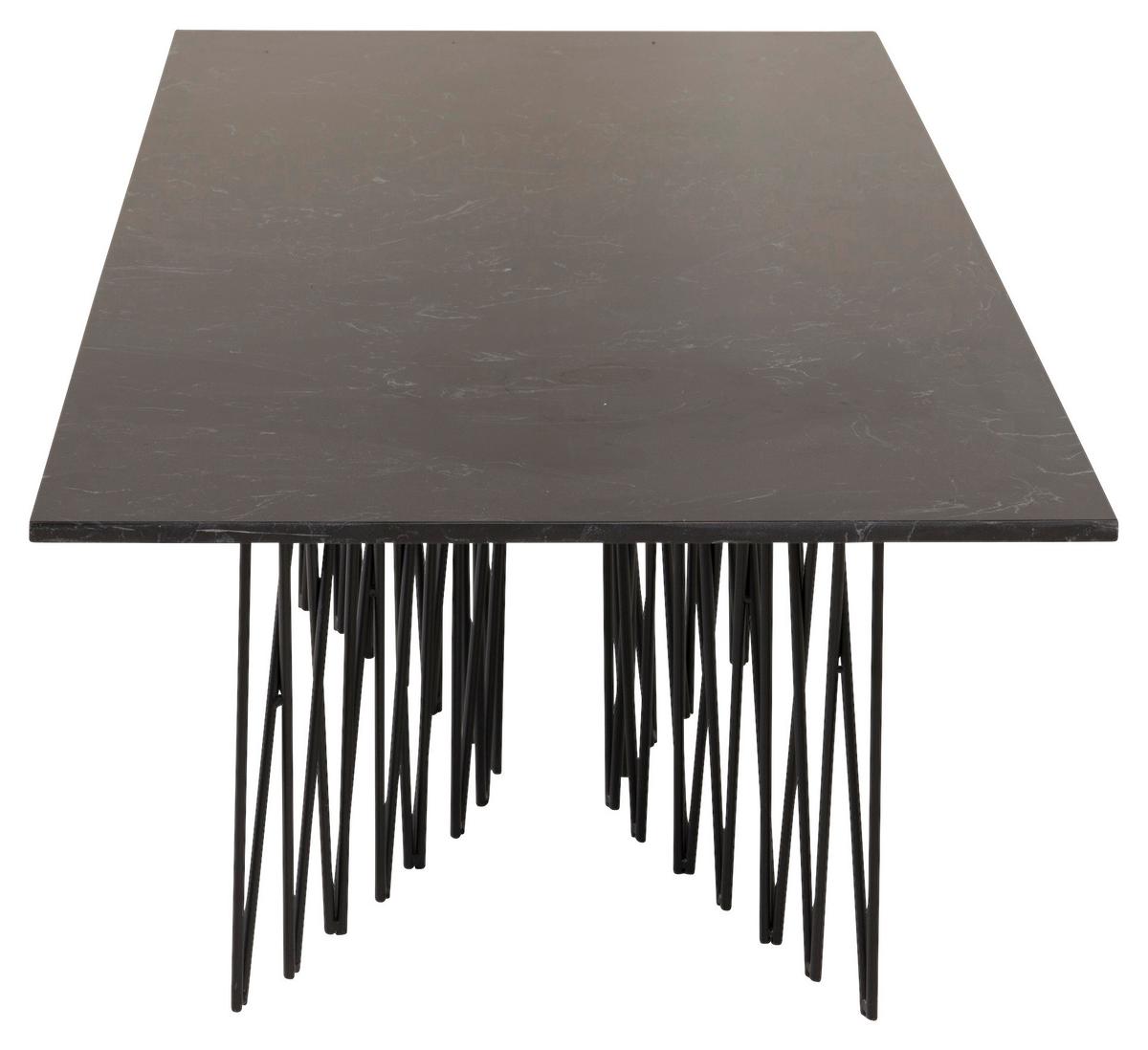 COUCHTISCH STONE - Schwarz, Design, Metall (140/60/43cm) - Livetastic