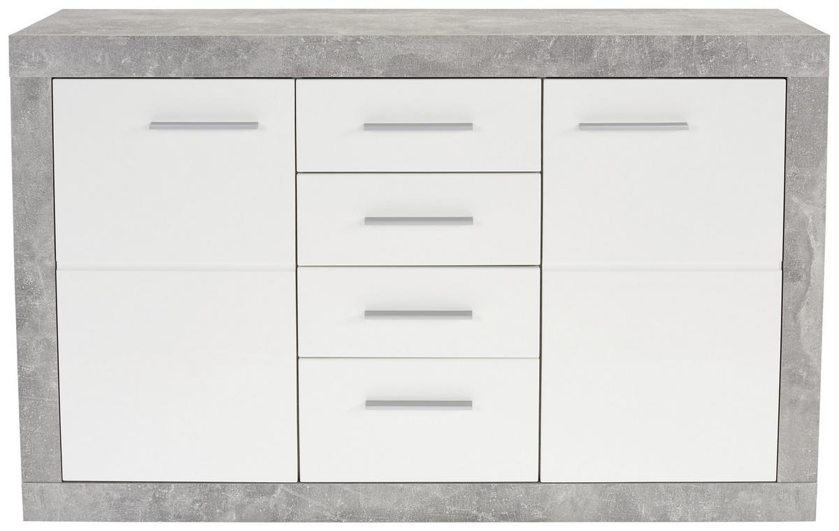Servantă Malta - alb/gri, Modern, material pe bază de lemn (138/86/35cm) - Modern Living