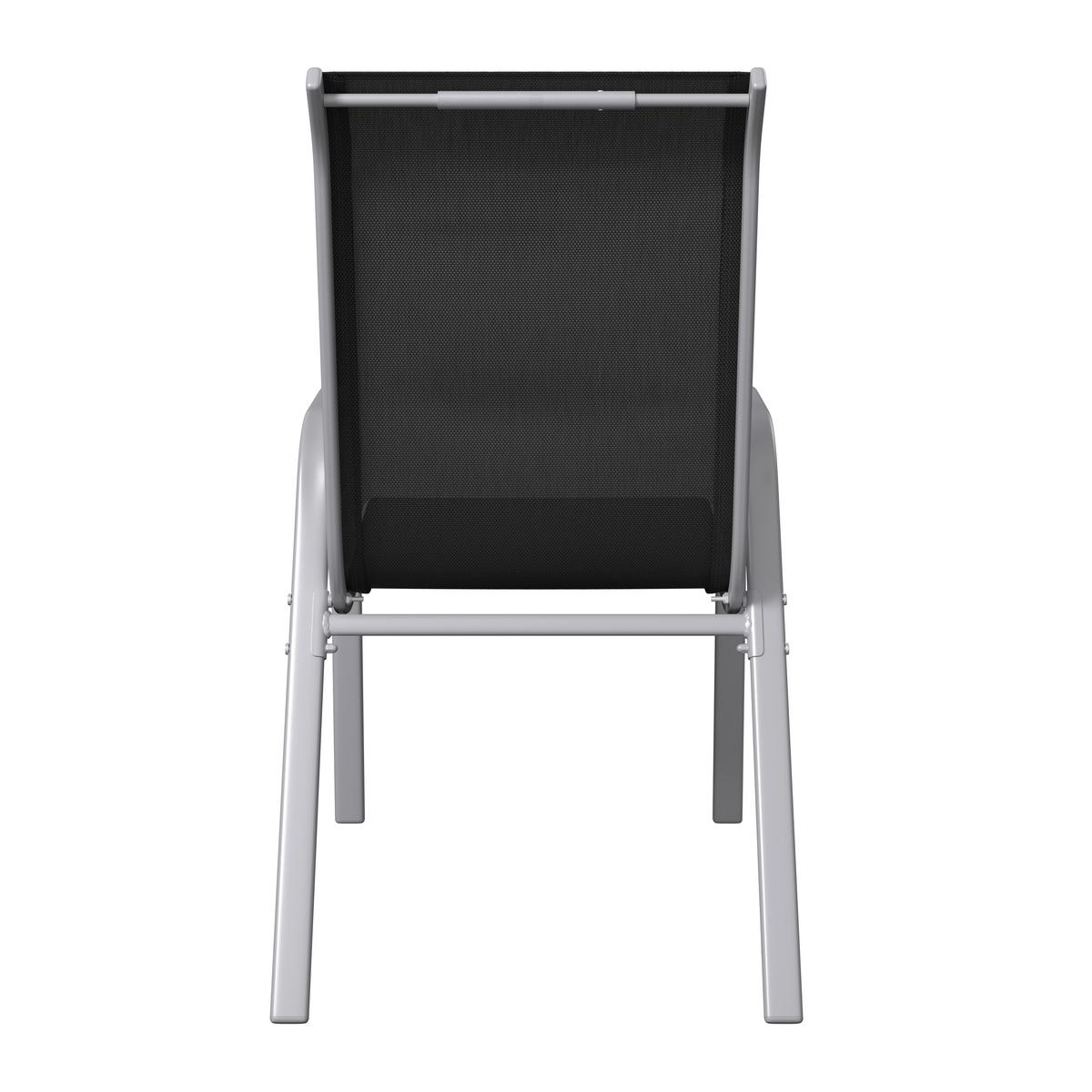 ZESTAW FOTELI OGRODOWYCH CASTIGLIONE - kolor srebrny/czarny, Modern, metal/tkanina (54/94/73cm) - Ambia Garden