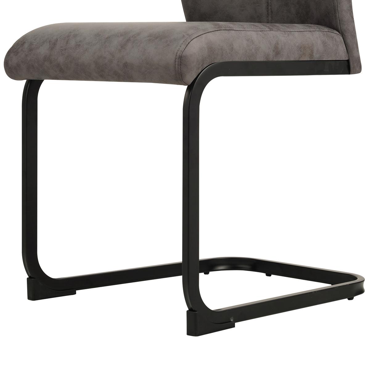 KRZESŁO NA PŁOZIE KERMIT - czarny/szary, Design, metal/tkanina (43/97/57cm) - Xora