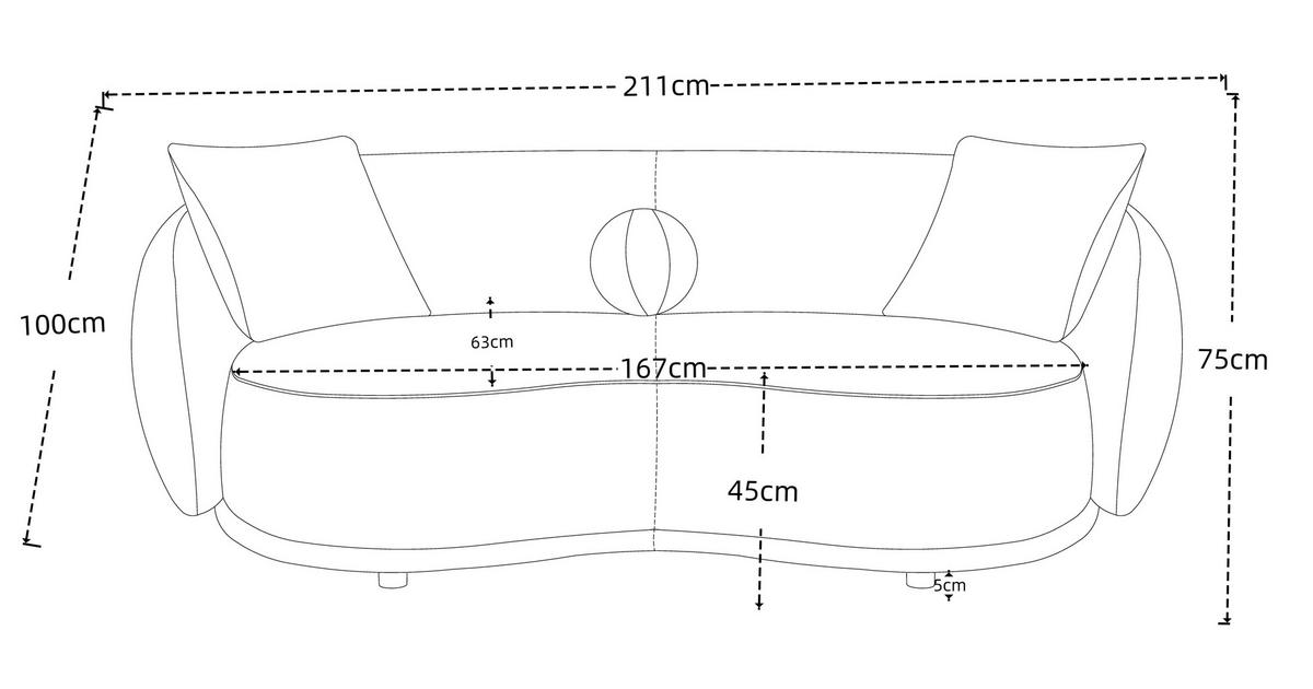 Sofa Stella - plava/crna, Moderno, drvo/tekstil (210/75/100cm) - Mömax