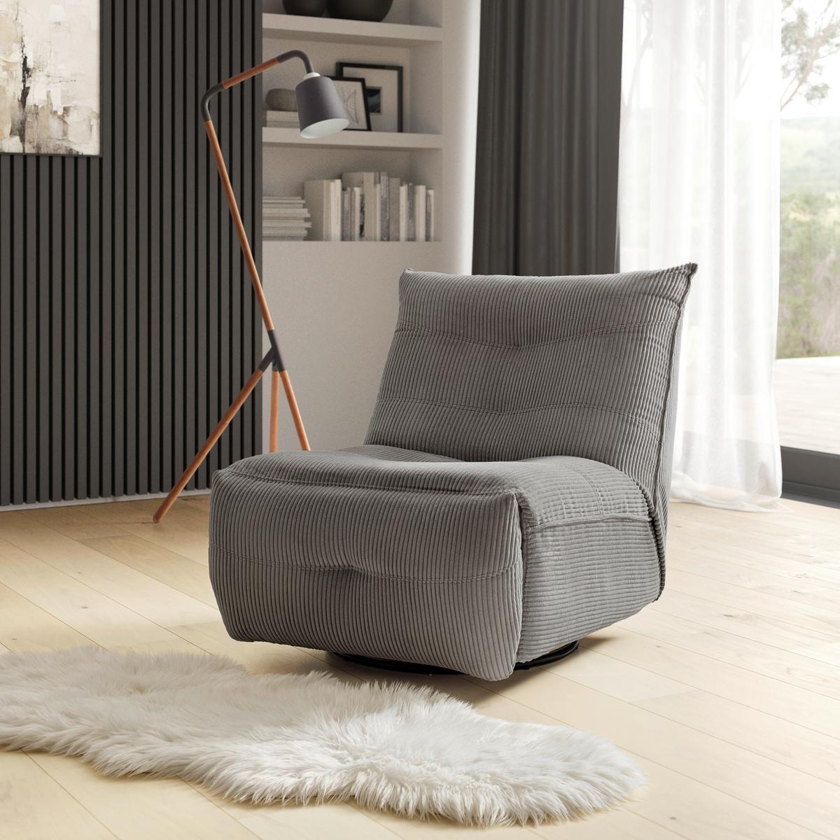 Relax Fotel Alura - sötétszürke, Modern, textil/fa (90/92/90cm) - Bessagi Home