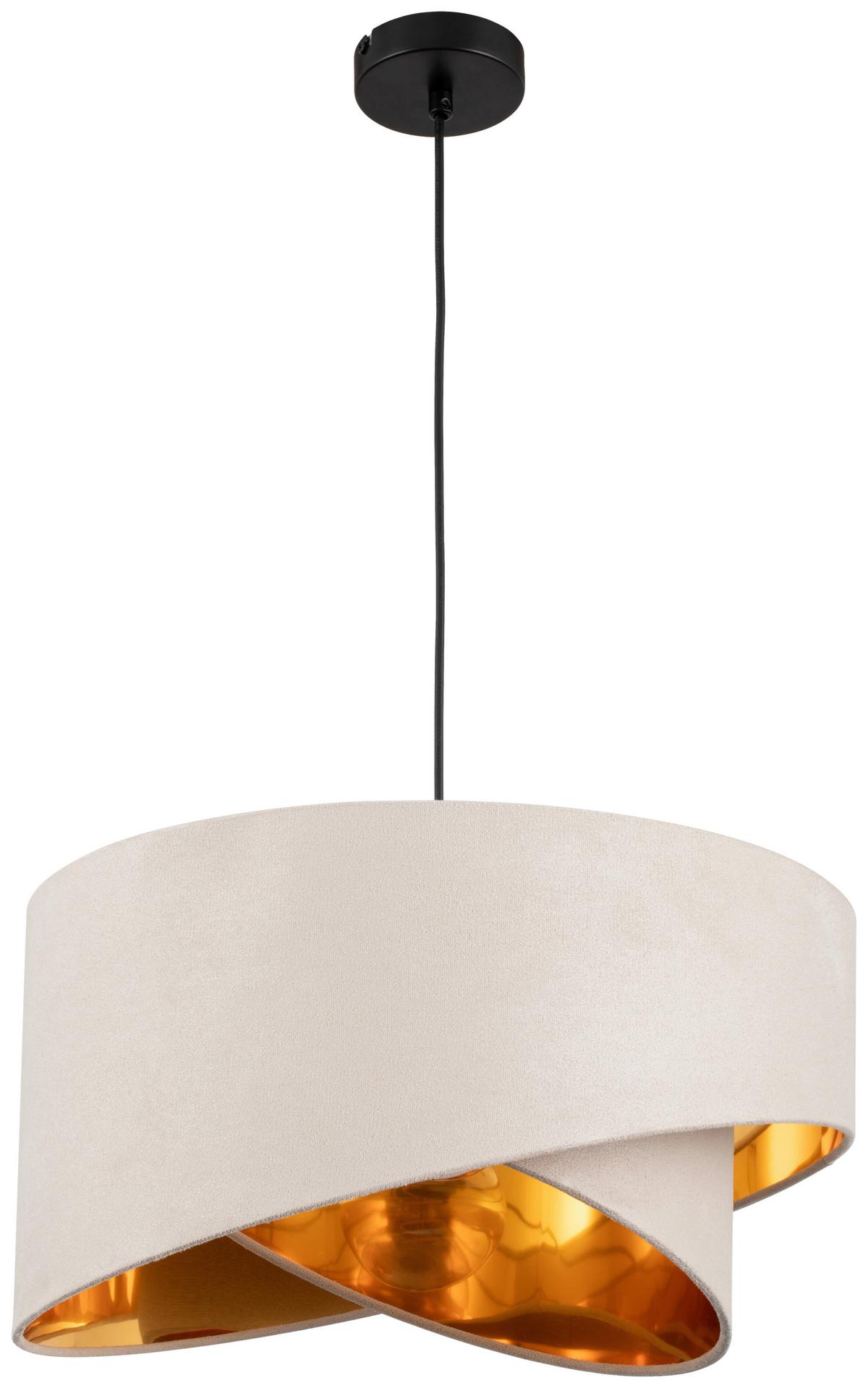 LAMPA WISZĄCA PAULA - biały/kolor złoty, Trend, metal/tkanina (45/130cm) - Novel