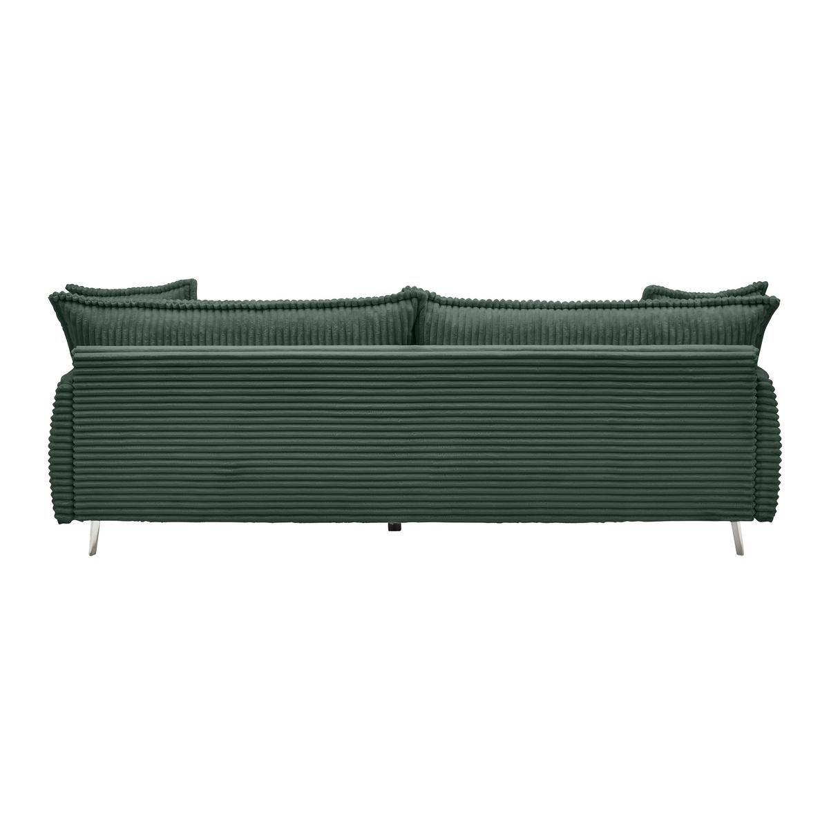 Mega Sofa Kiss - tamno zelena/boje kroma, Moderno, drvo/metal (241/90/117cm) - Mömax
