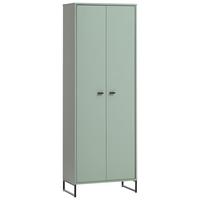 Schuhschrank Janne ca.60,2x169,7x33,5cm Pistazie - Schwarz/Grün, LIFESTYLE, Holzwerkstoff/Metall (60,2/169,7/33,5cm) - MID.YOU
