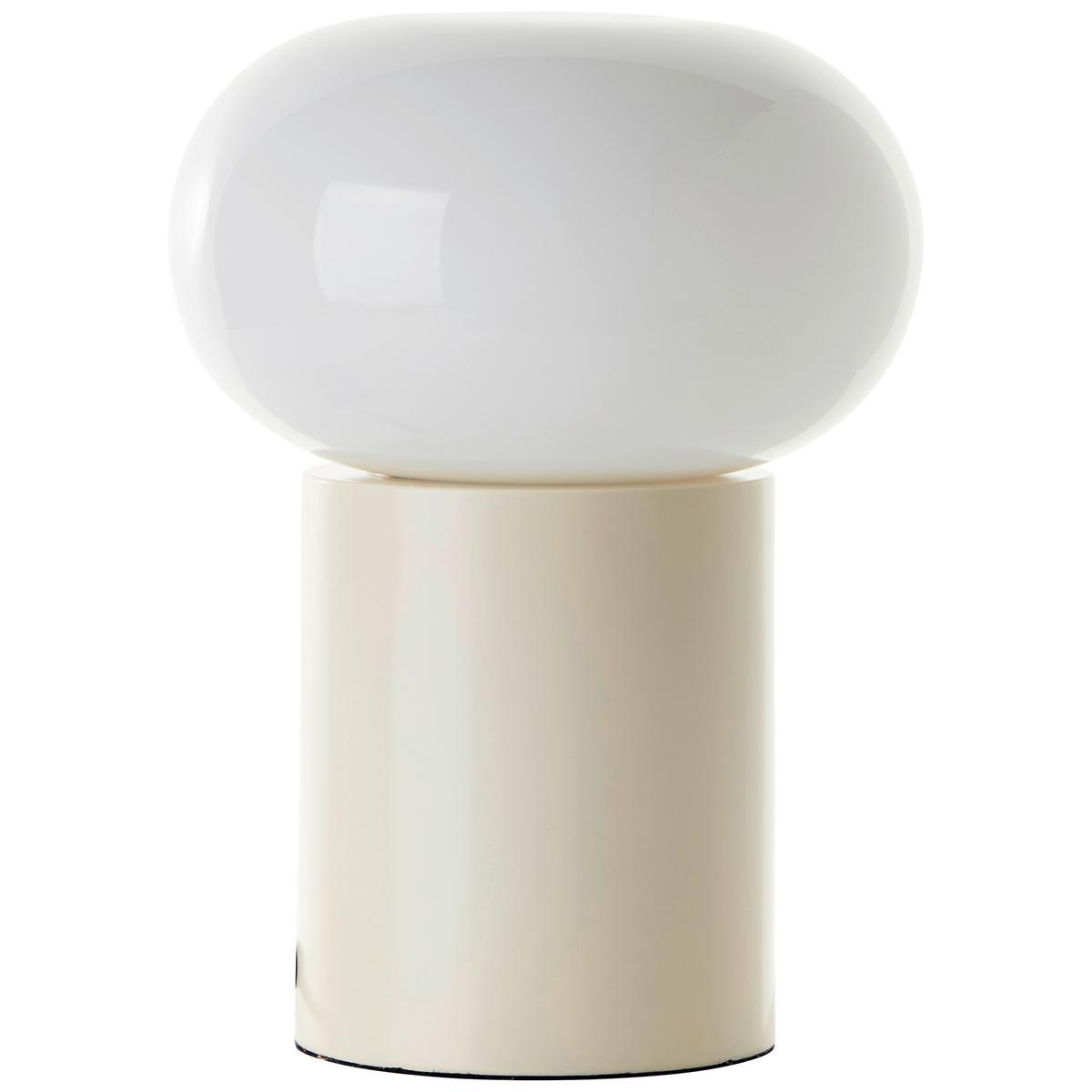 Tischleuchte Daeny Beige/Weiß max. 25 Watt - Beige/Weiß, Design, Glas/Metall (20/27cm) - Brilliant