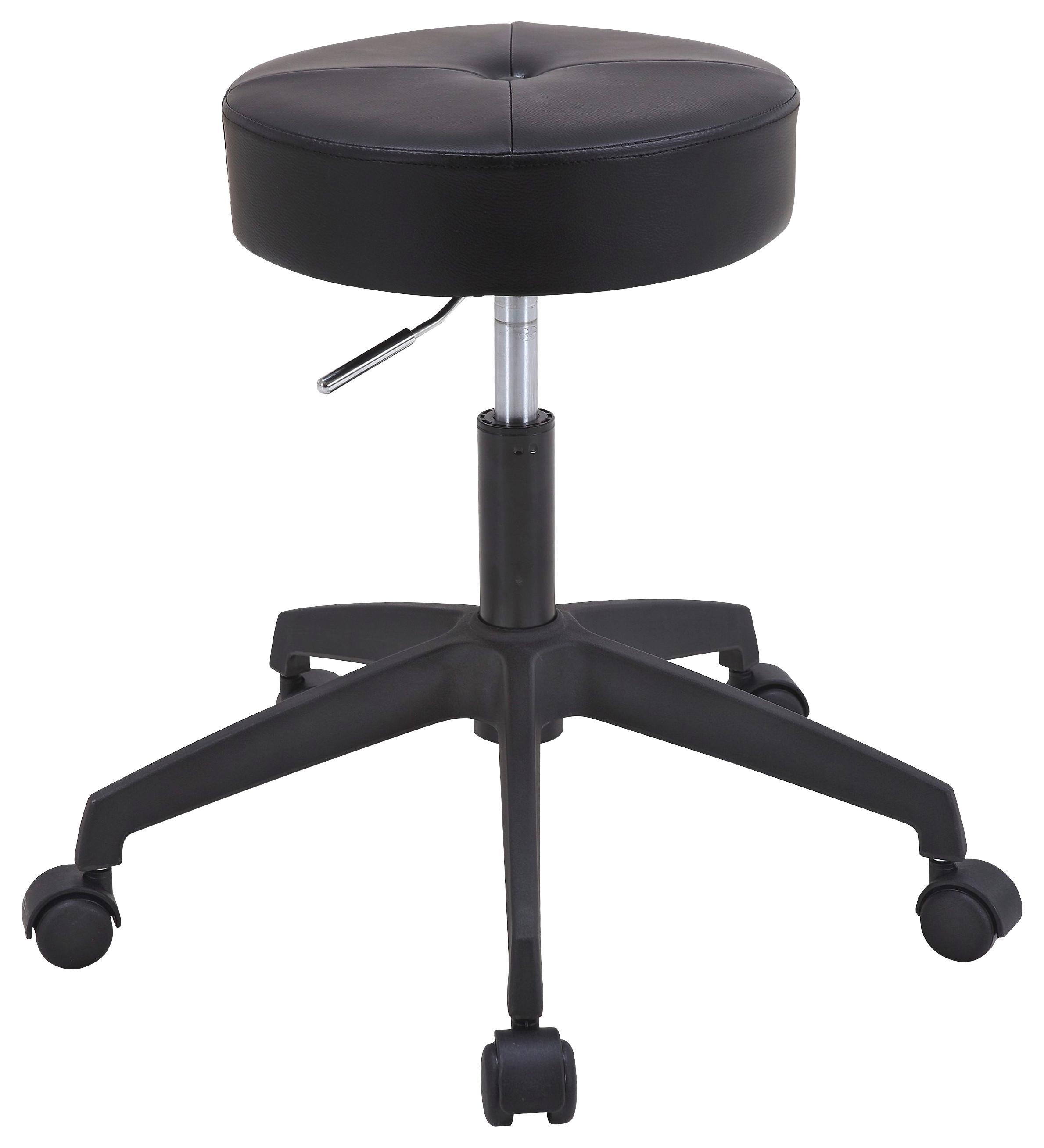 STOŁEK BIUROWY LUCKY  -EXKLUSIV- - kolor srebrny/czarny, Konventionell, tworzywo sztuczne/metal (35/49-61/35cm) - Carryhome