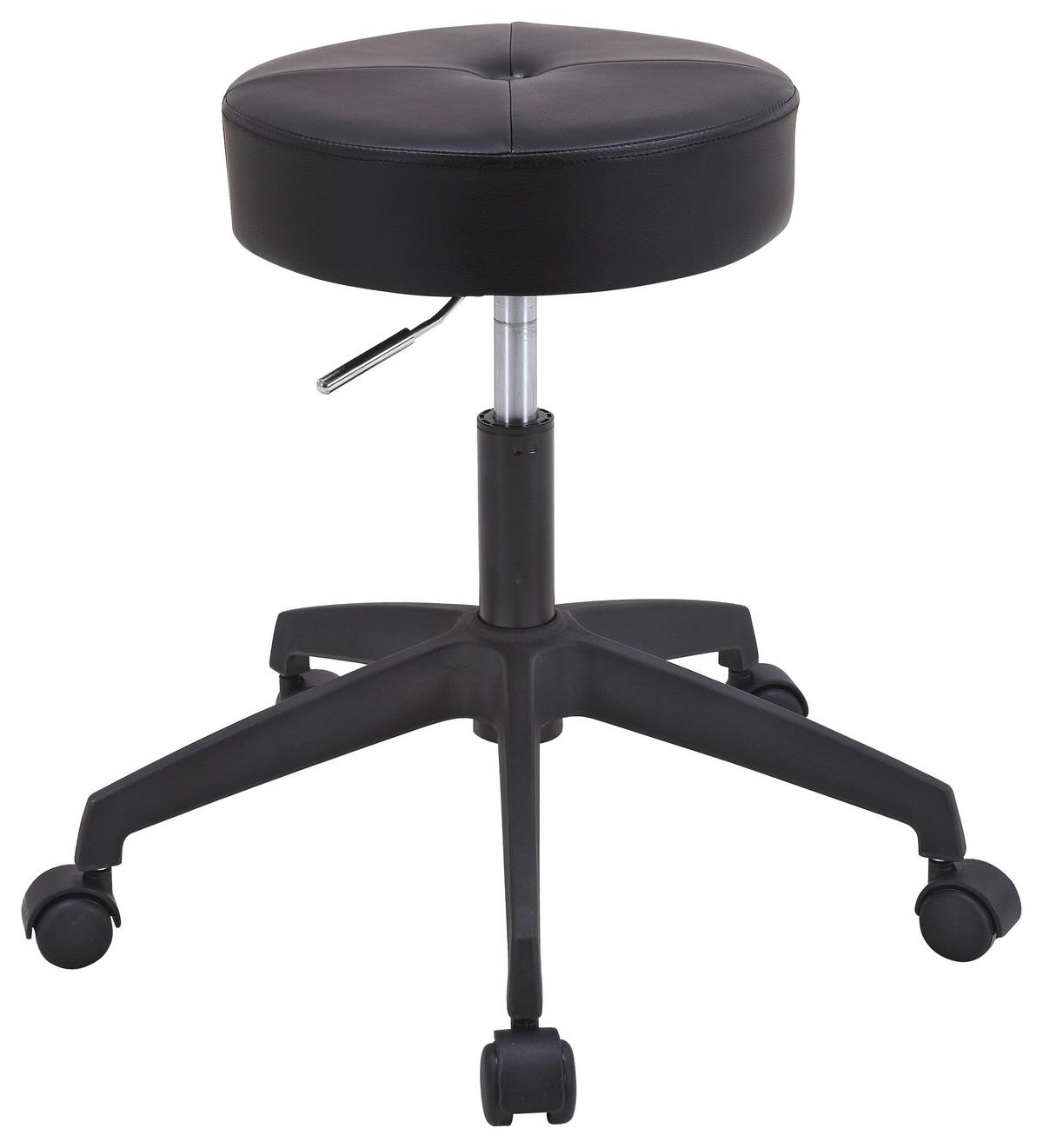 STOŁEK BIUROWY LUCKY  -EXKLUSIV- - kolor srebrny/czarny, Konventionell, tworzywo sztuczne/metal (35/49-61/35cm) - Carryhome