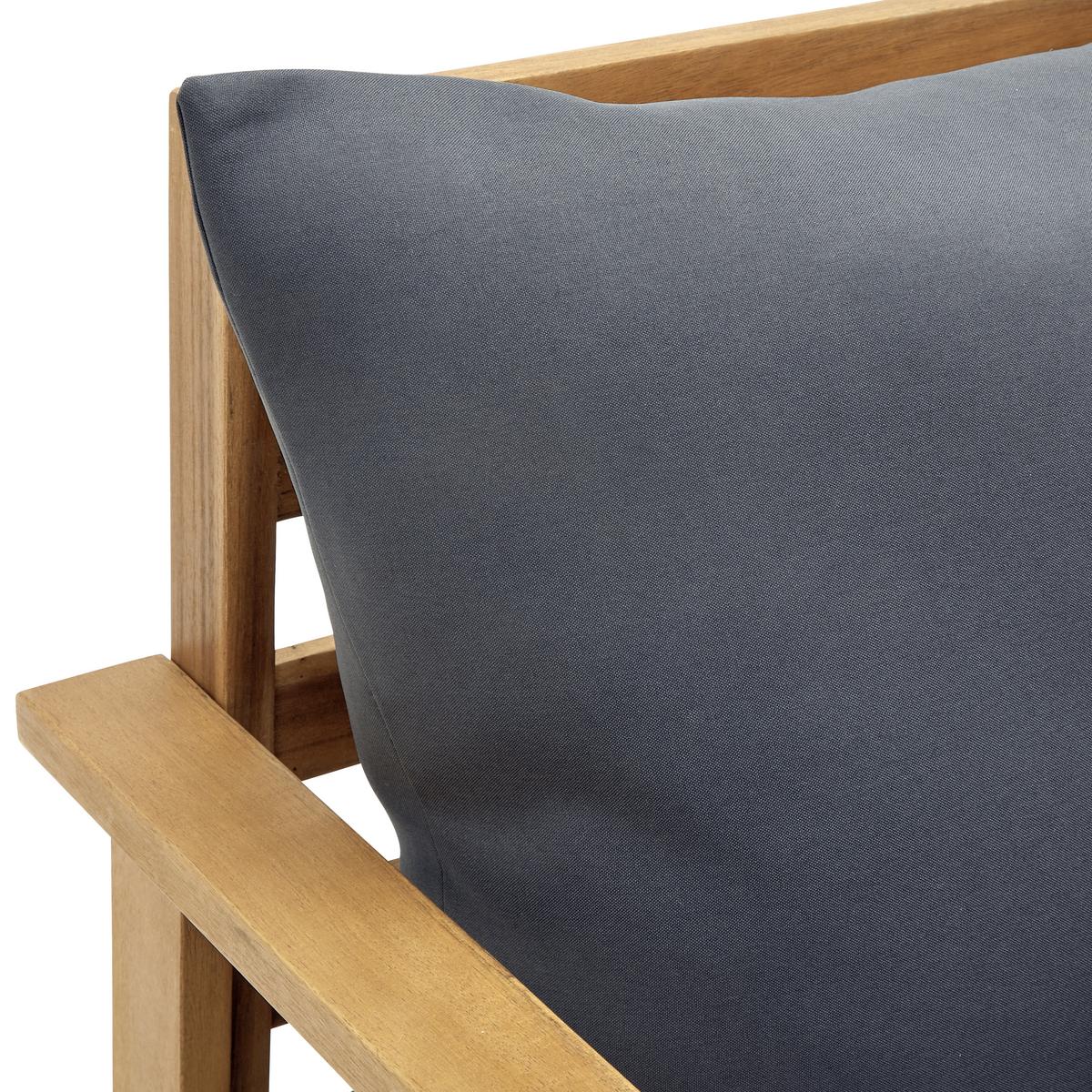 Sonneninsel Pia Dunkelgrau Akazie/Outdoorstoff - Dunkelgrau, MODERN, Holz/Textil (130/75/80-130cm) - Bessagi Garden