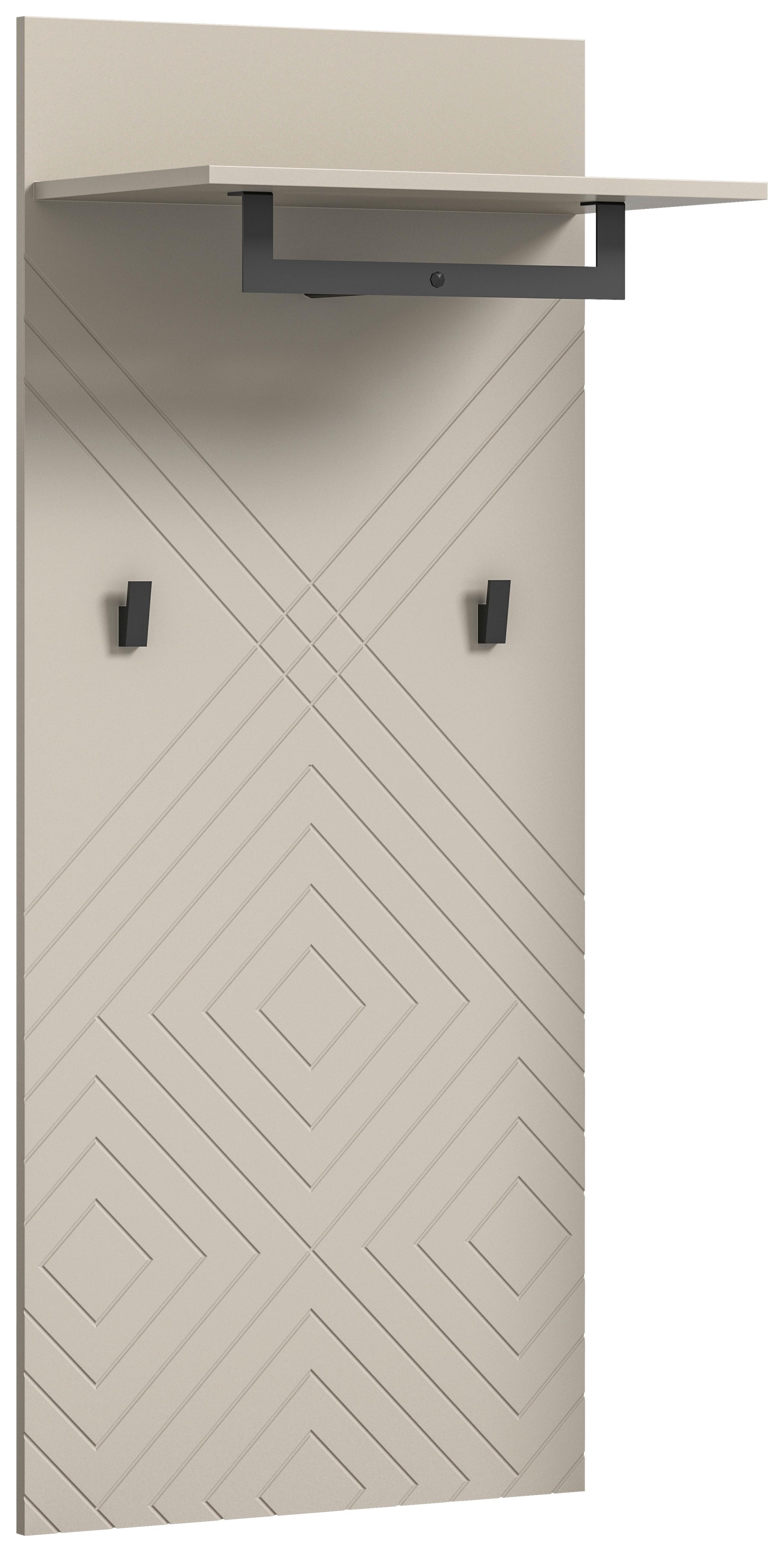 Garderobenpaneel Notes ca. 60x140 cm Sandbeige - Design, Holzwerkstoff (60/140/35cm) - MID.YOU